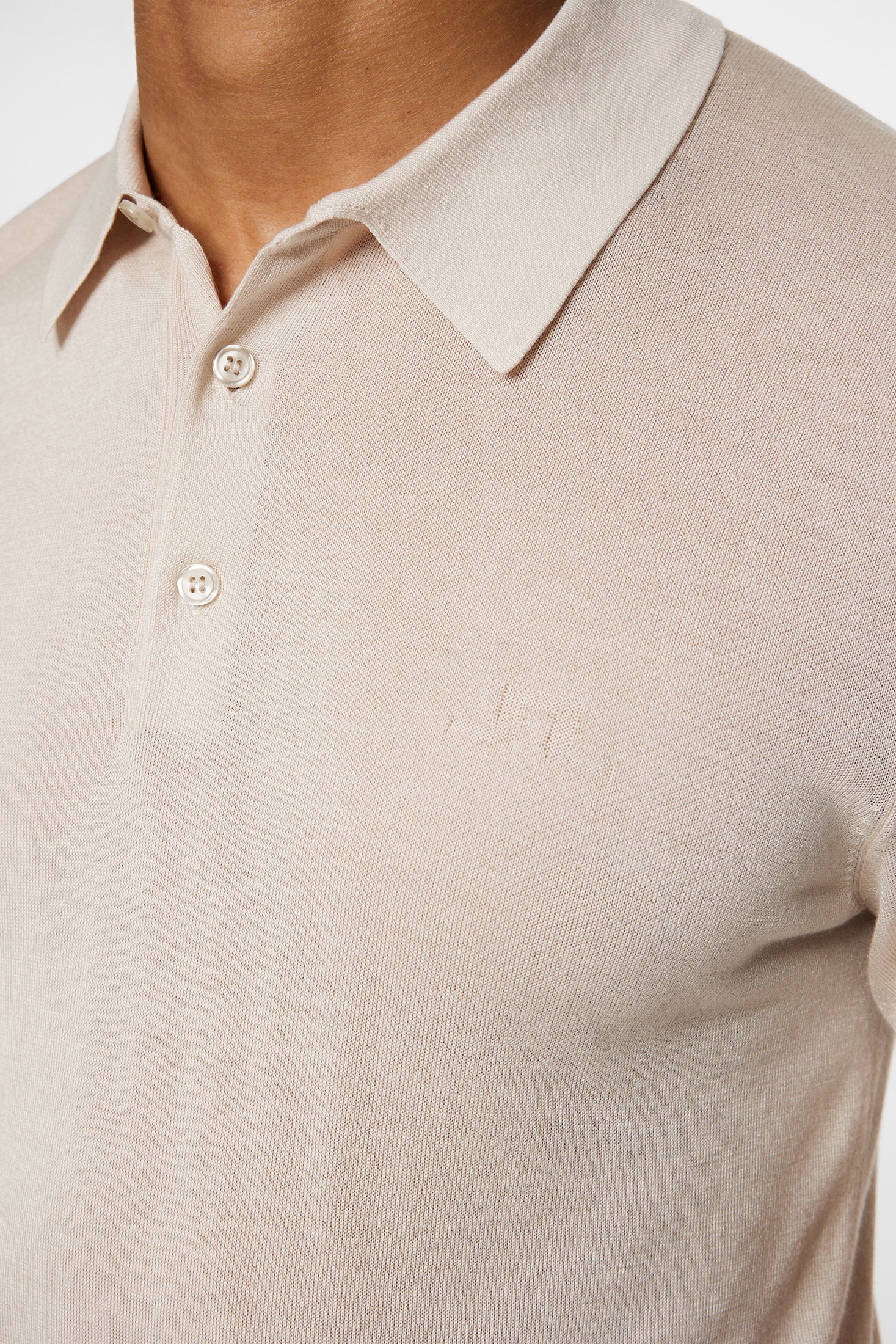 Ridge Lyocell Silk Polo / Moonbeam - Image 6