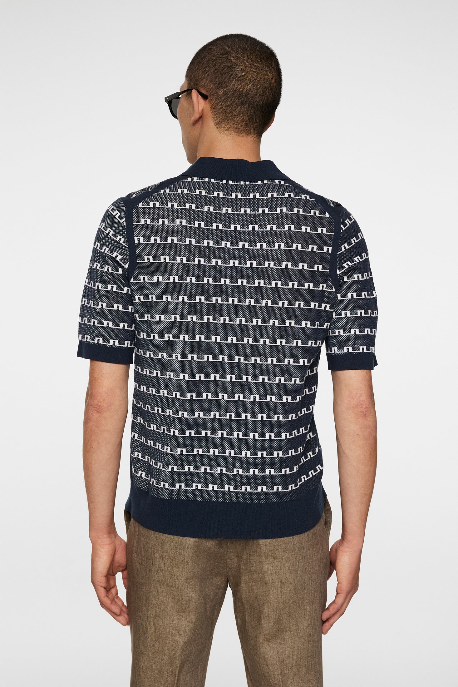 Rolando Logo Jacquard  Polo / JL Navy - Image 3