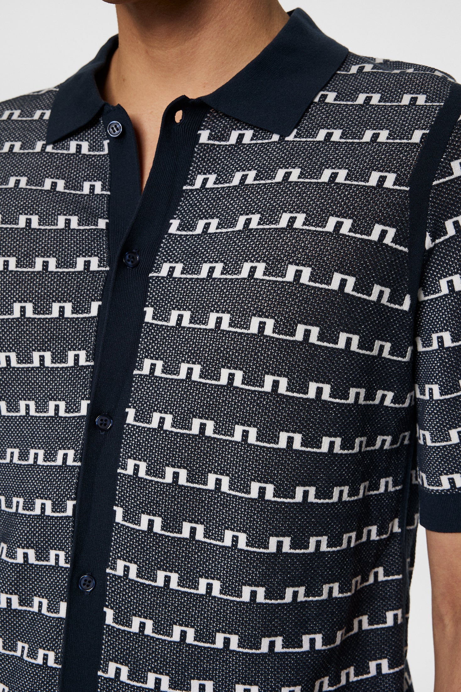 Rolando Logo Jacquard  Polo / JL Navy - Image 6