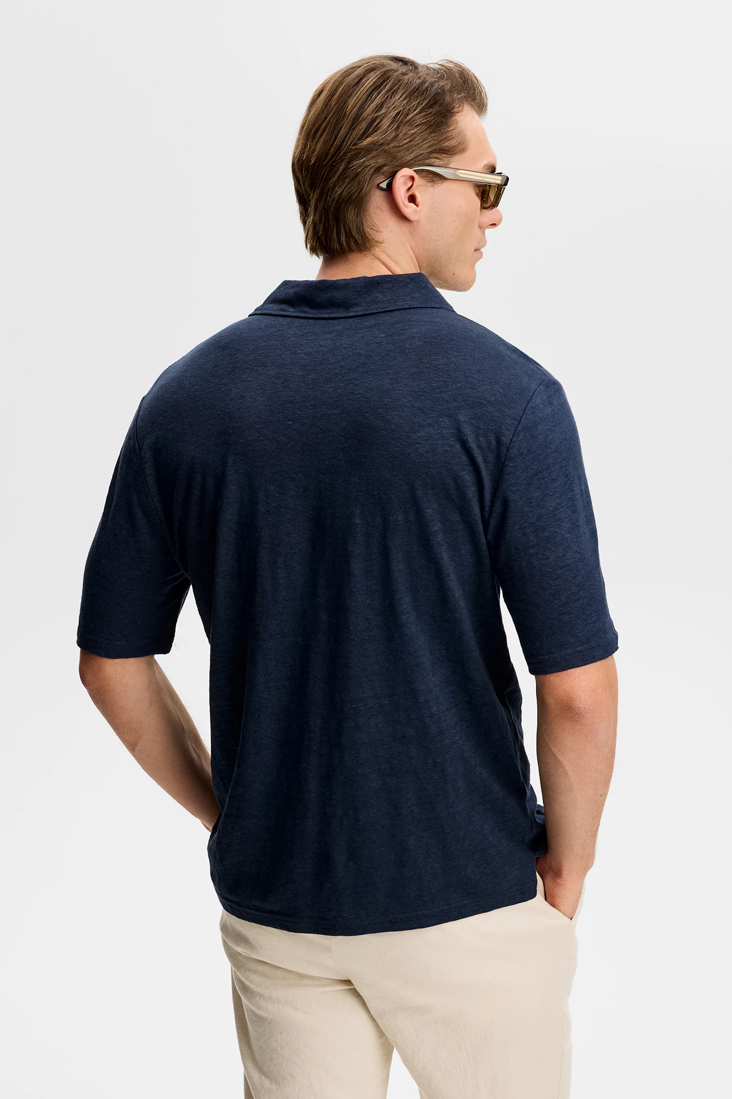 Roy Linen Polo / JL Navy - Image 3