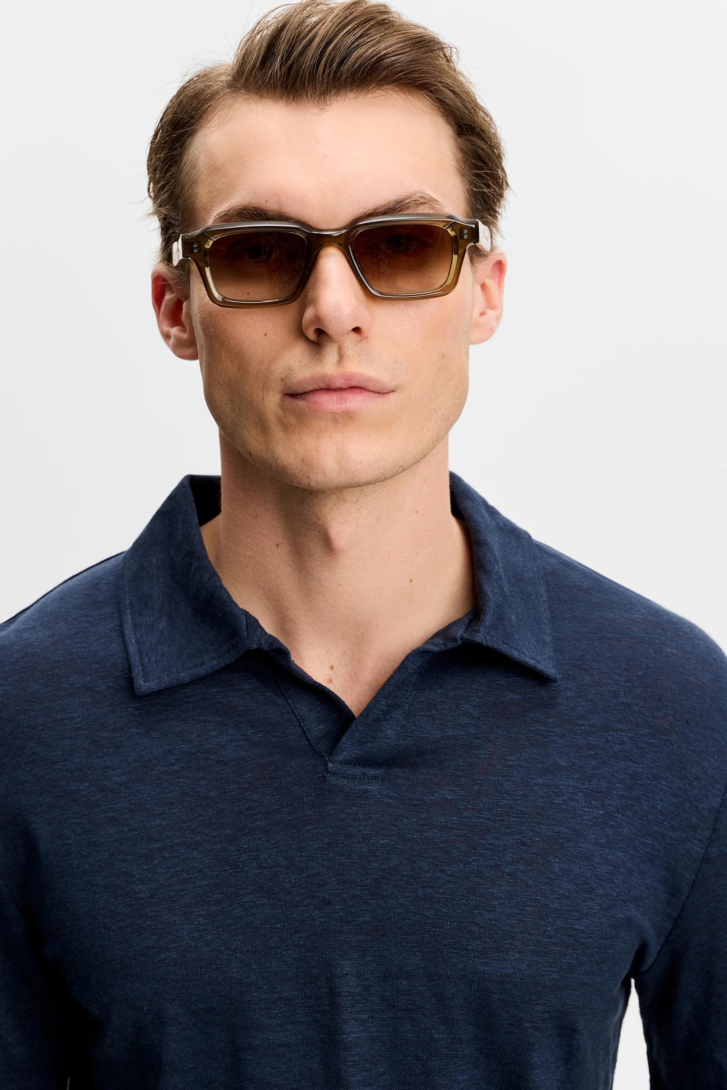 Roy Linen Polo / JL Navy - Image 5