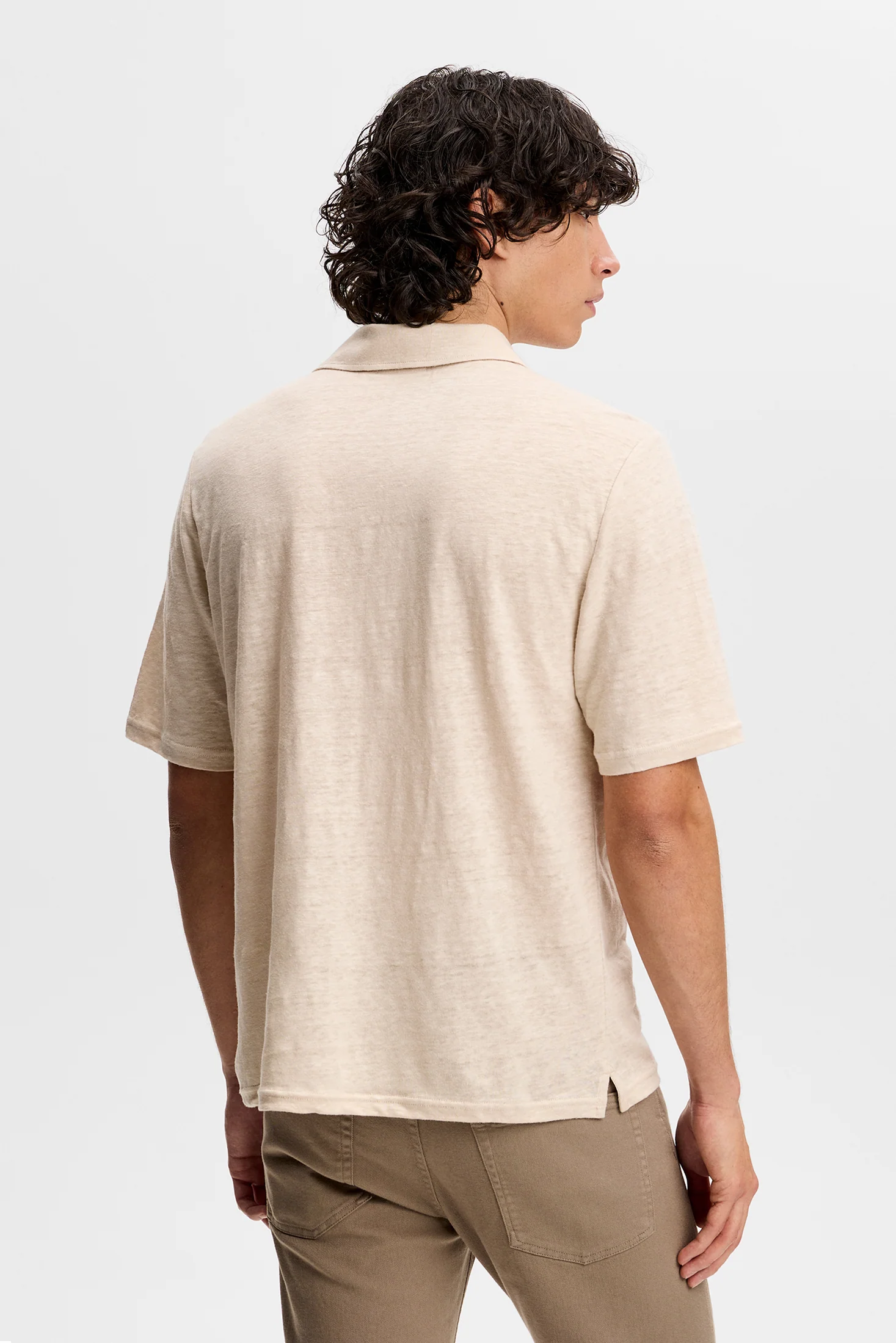 Roy Linen Polo / Moonbeam - Image 3