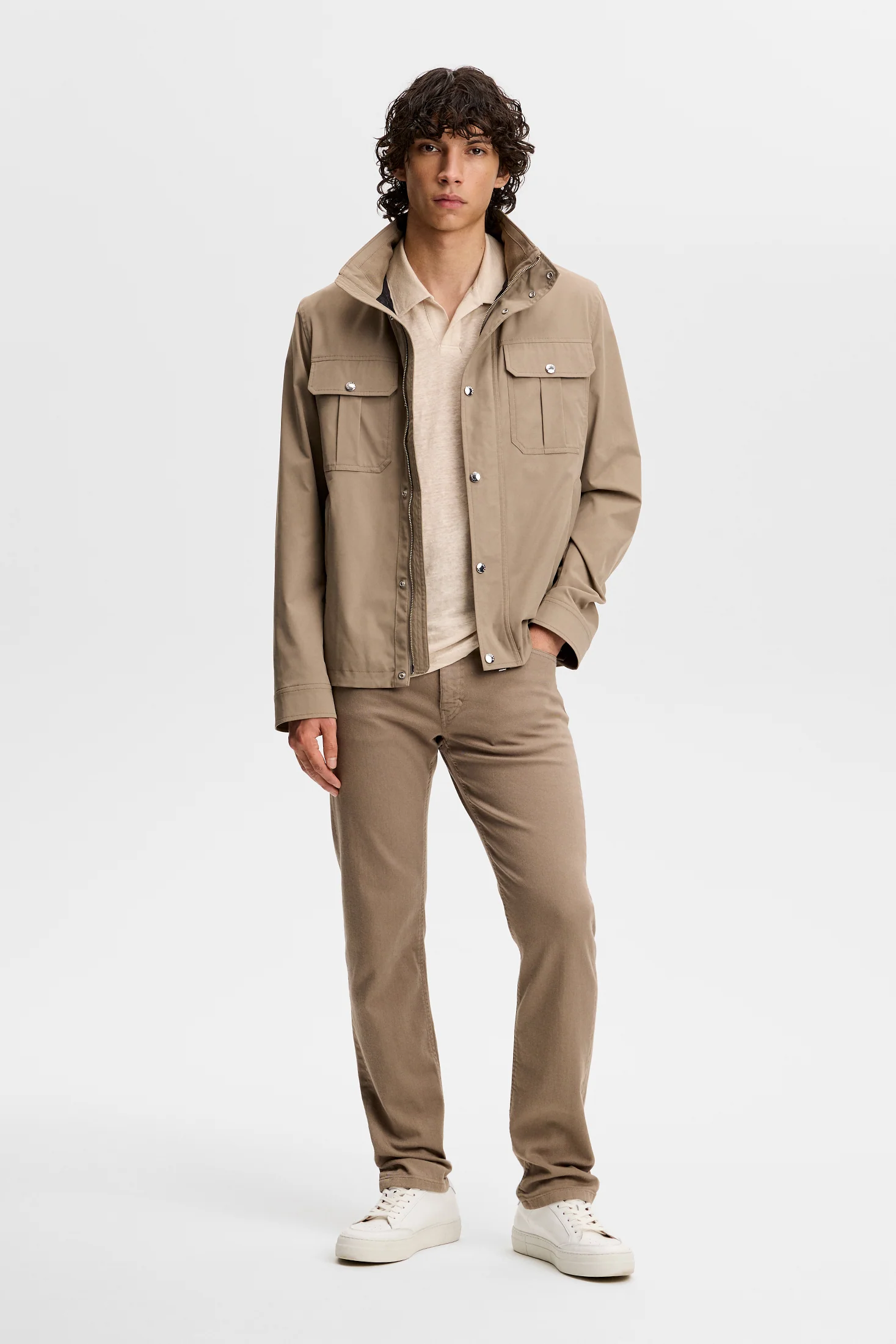 Roy Linen Polo / Moonbeam - Image 4