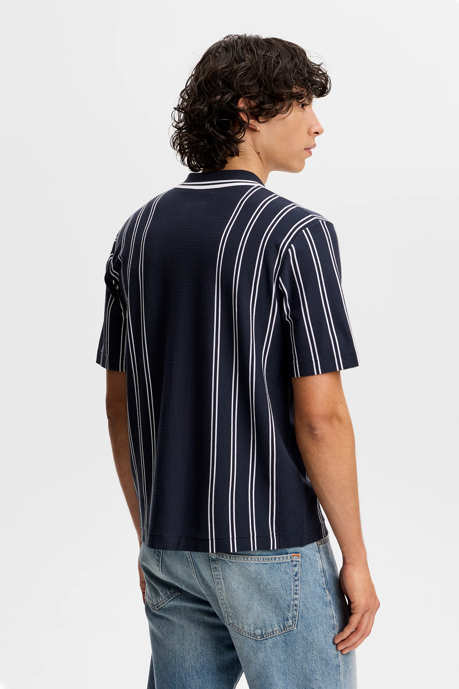 Rue Knit SS Shirt / JL Navy - Image 4