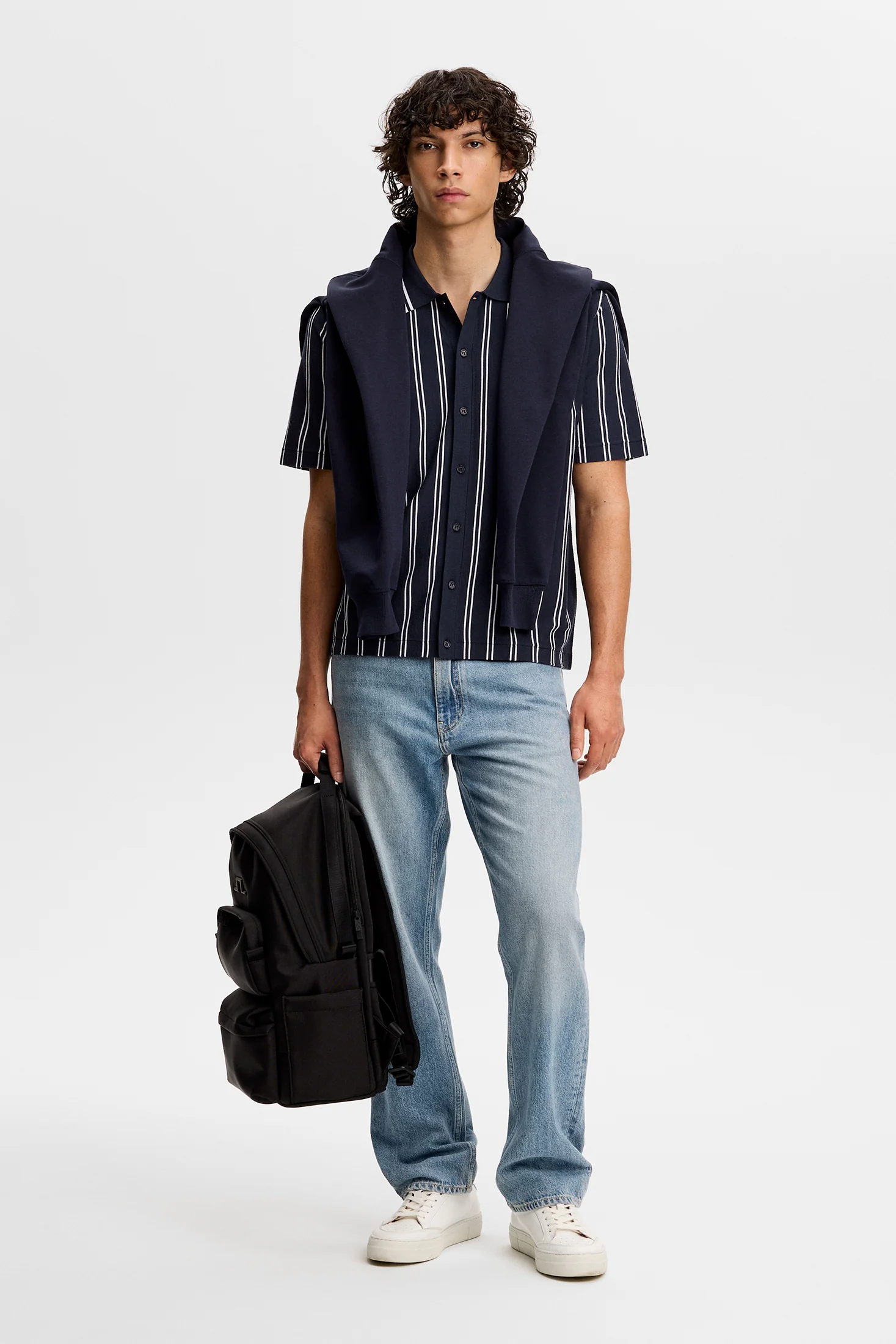Rue Knit SS Shirt / JL Navy - Image 5