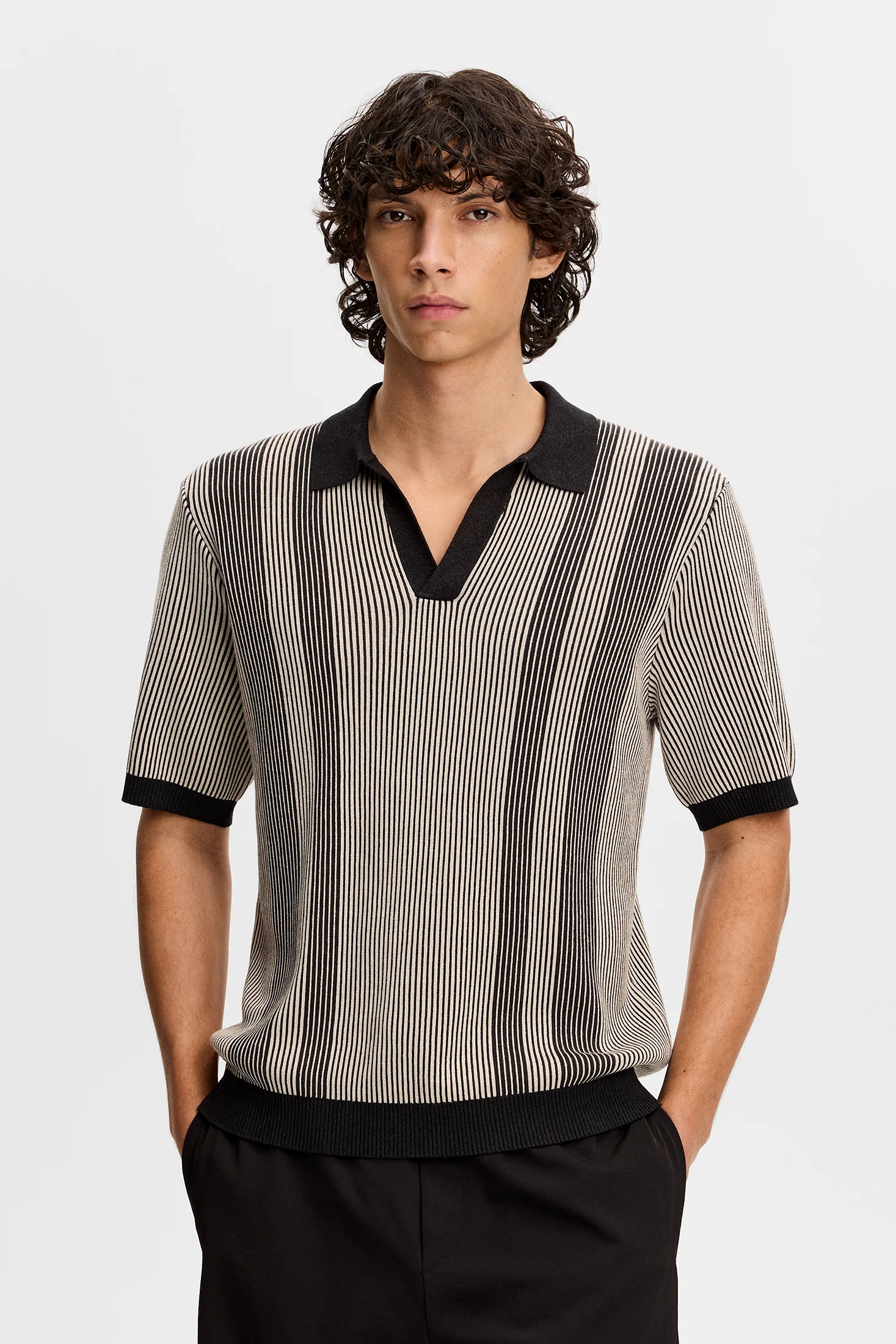 Sal Knitted Polo / Moonbeam - Image 2