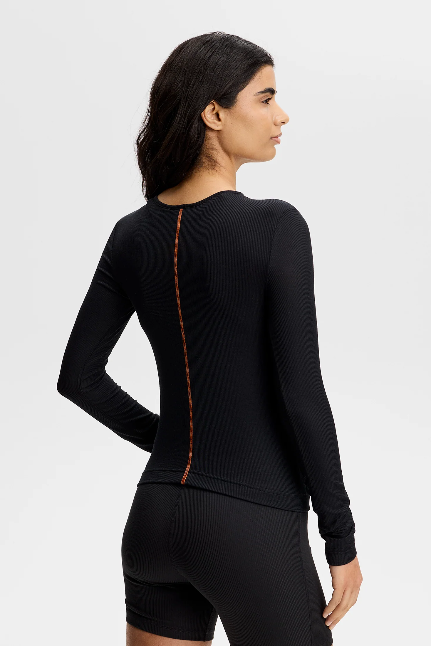 Sanna Rib Henley LS / Black - Image 4
