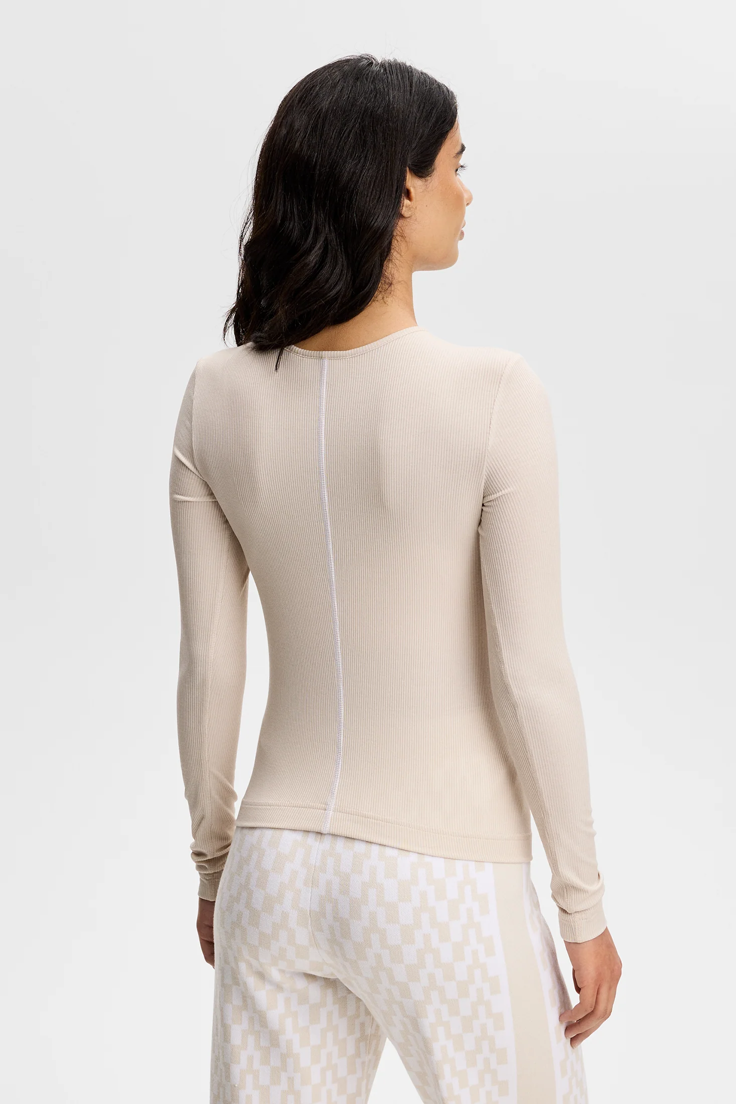 Sanna Rib Henley LS / Moonbeam - Image 3