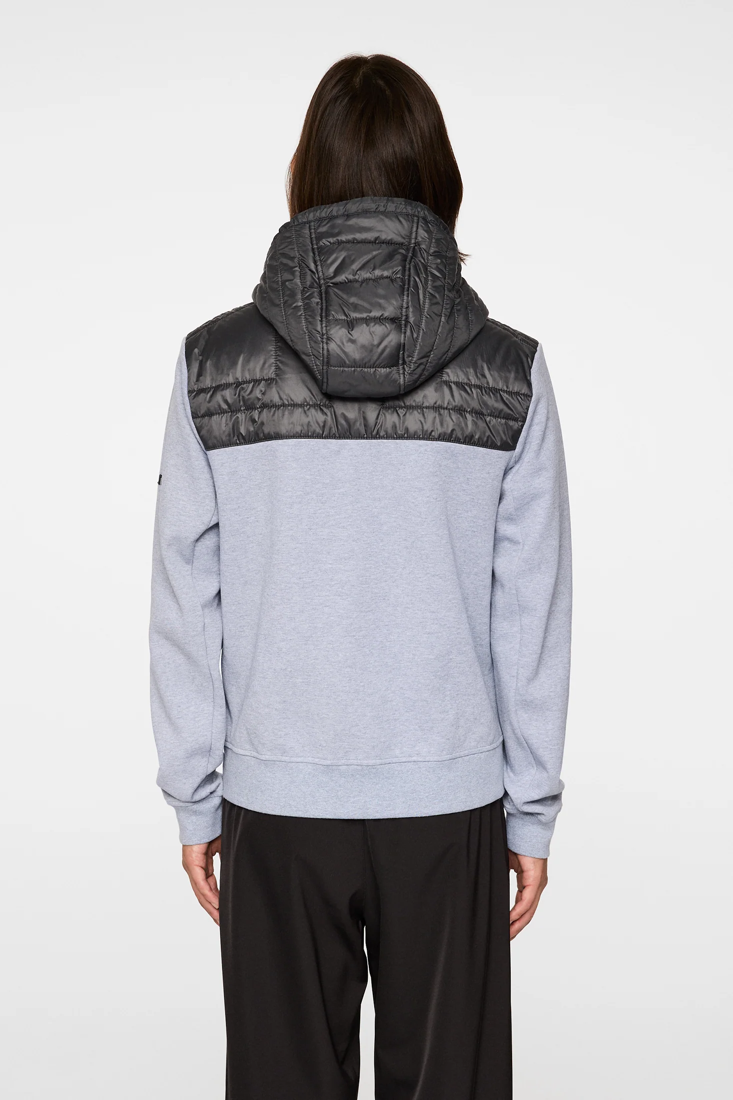 Seth Hybrid Zip Hood / Medium Grey Melange - Image 4