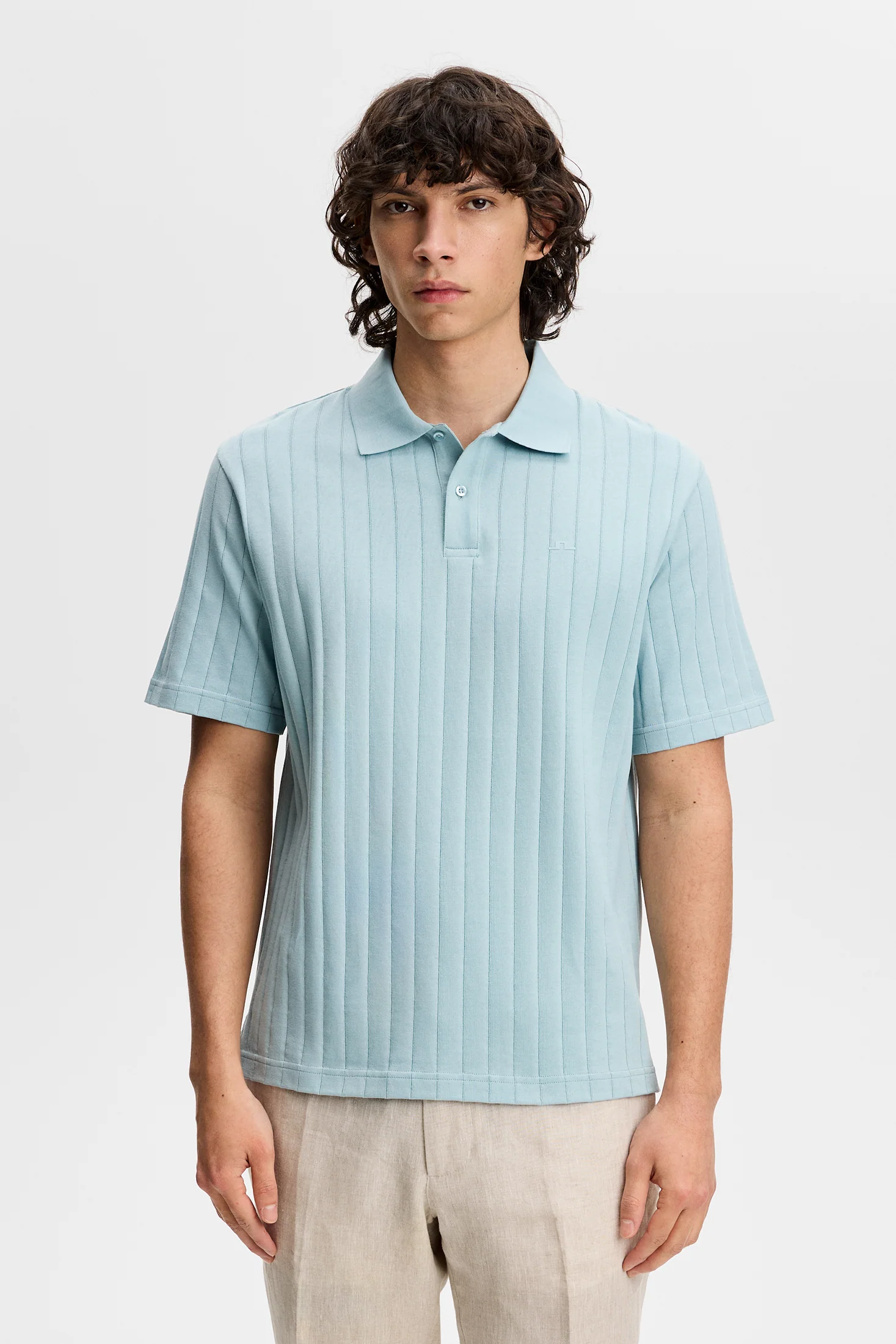 Simon Stripe Polo / Forget-Me-Not - Image 3