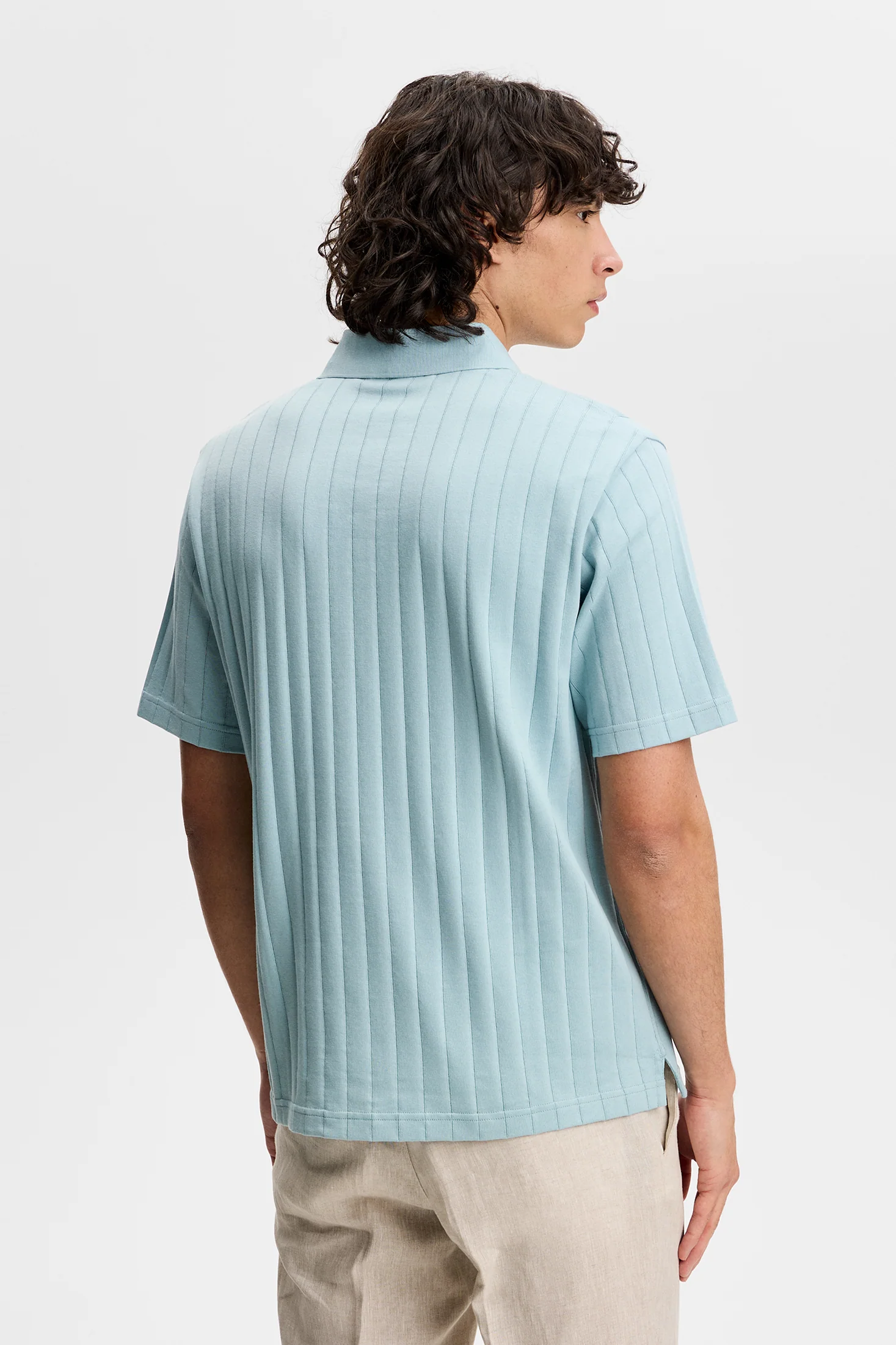 Simon Stripe Polo / Forget-Me-Not - Image 4