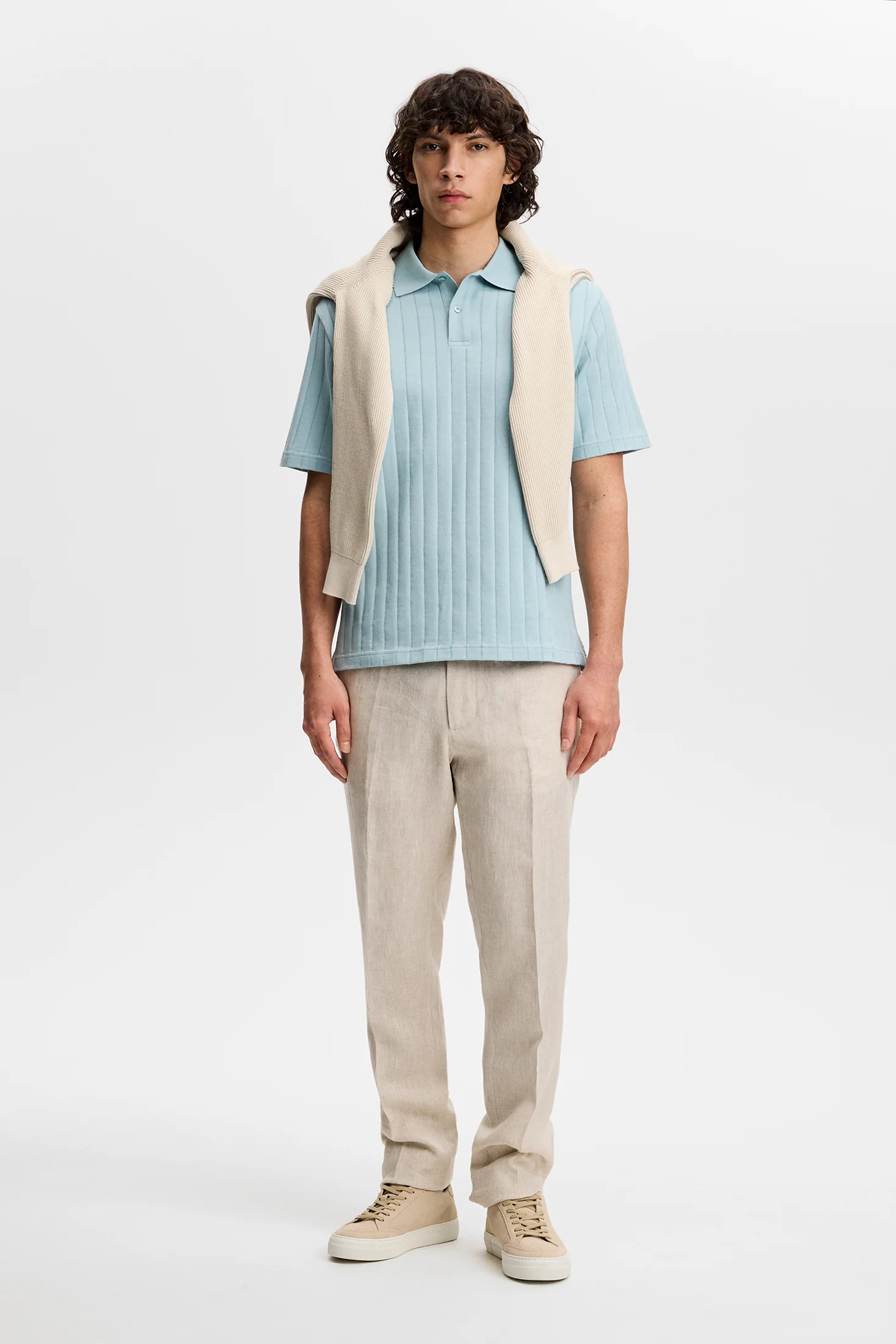 Simon Stripe Polo / Forget-Me-Not - Image 5