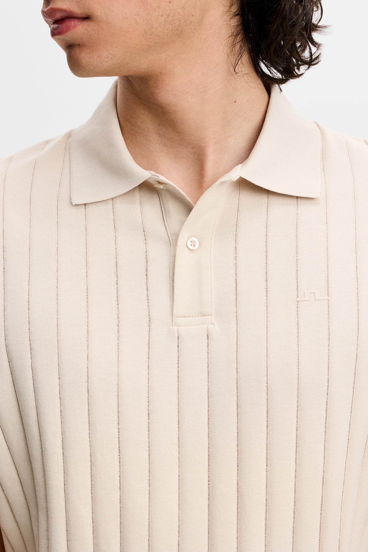 Simon Stripe Polo / Moonbeam - Image 6