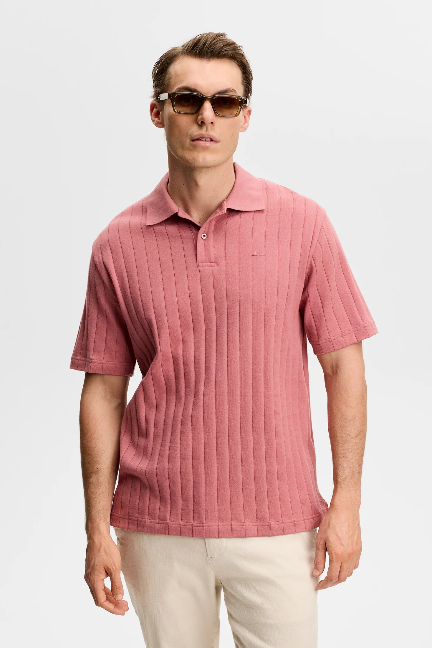 Simon Stripe Polo / Withered Rose - Image 2