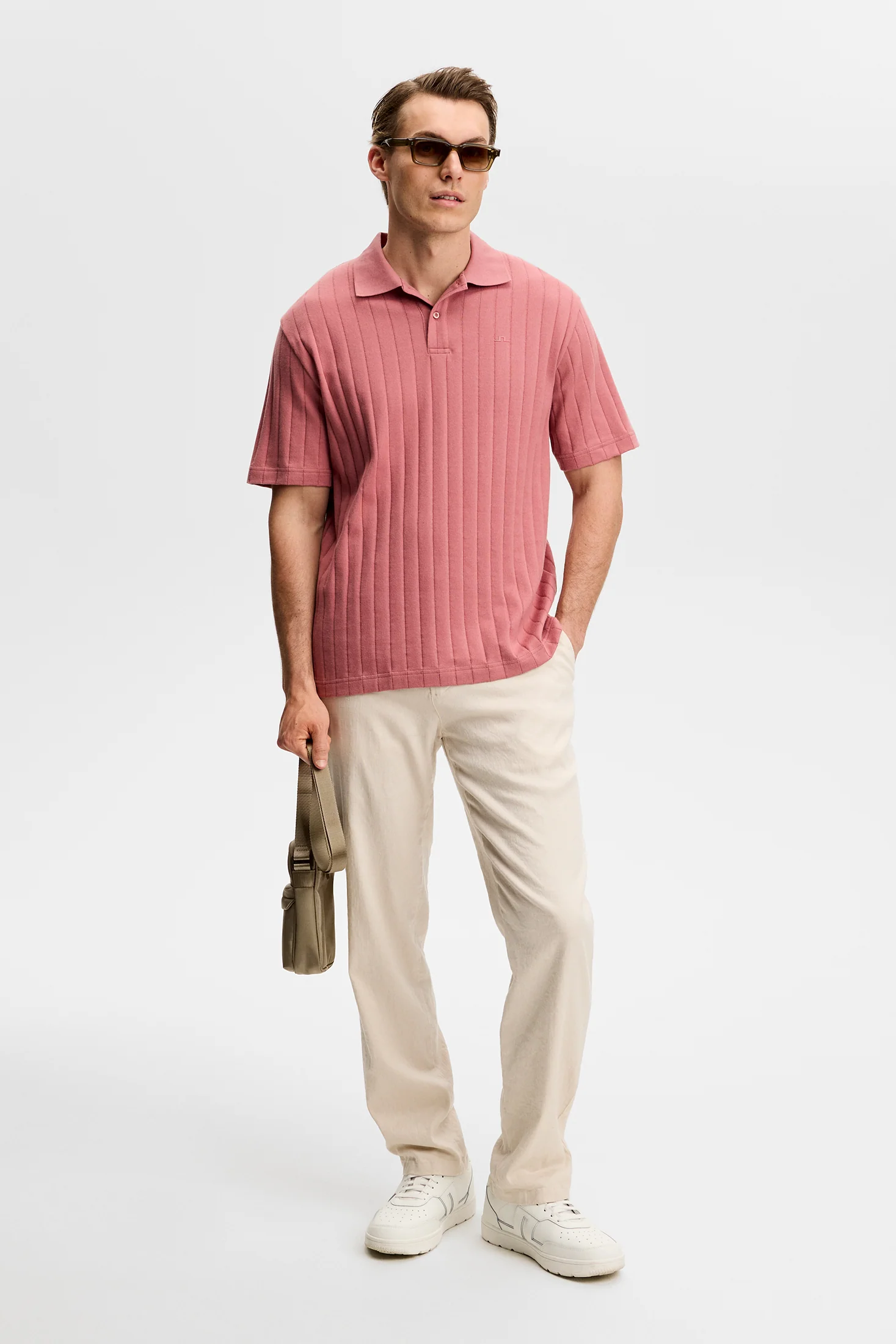 Simon Stripe Polo / Withered Rose - Image 4