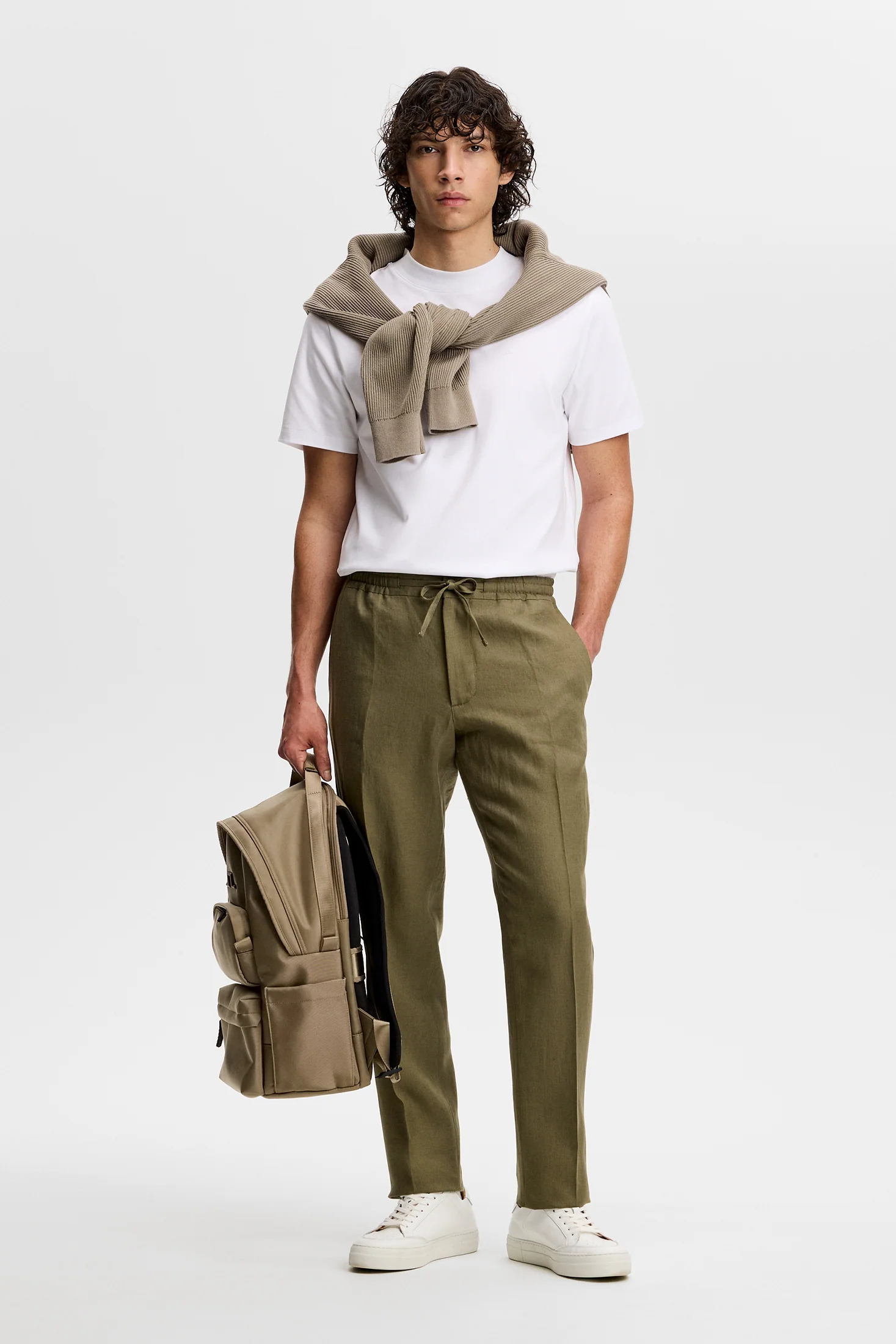 Soren Drape Linen Pants / Kalamata - Image 5