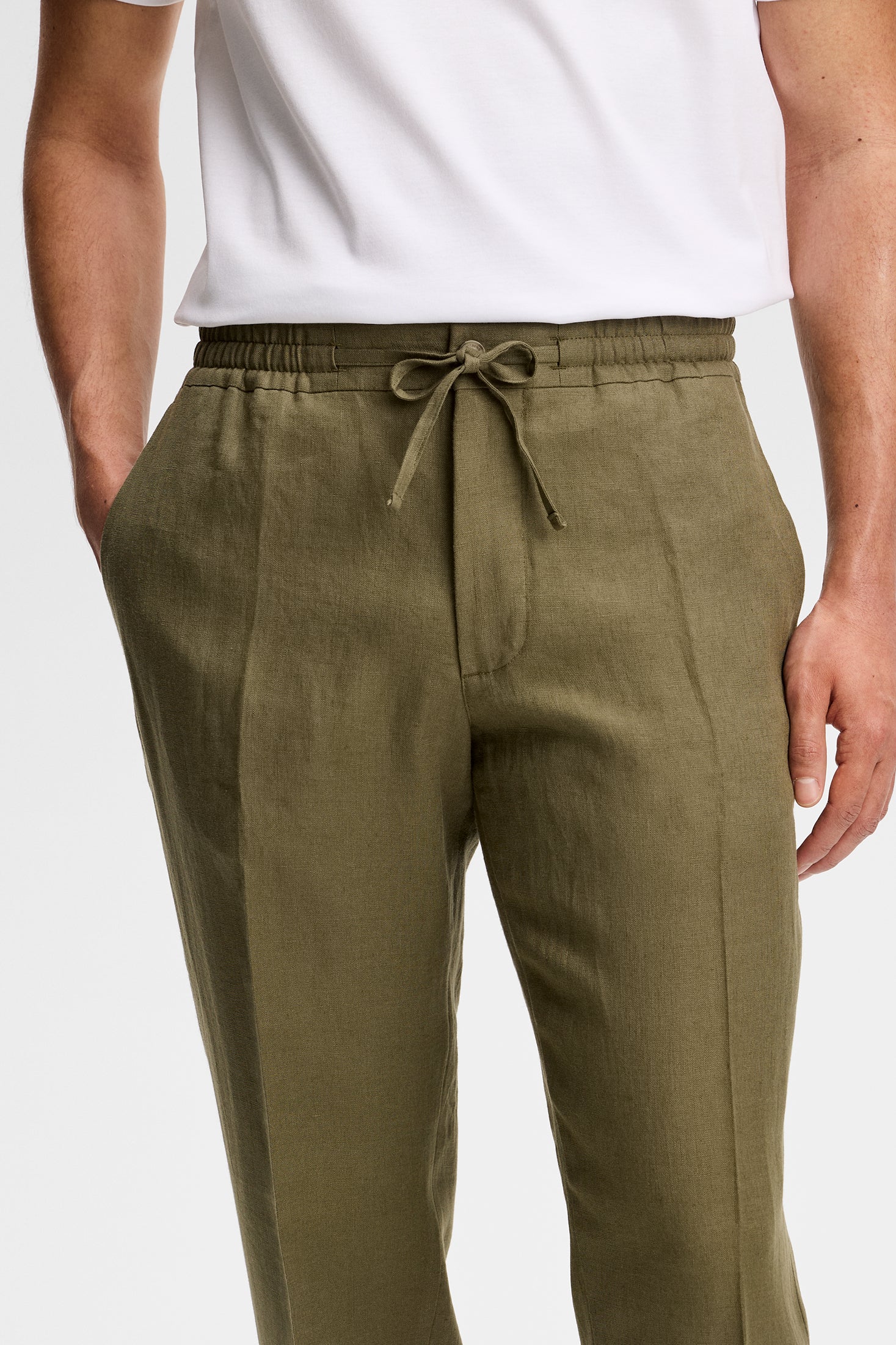 Soren Drape Linen Pants / Kalamata - Image 6
