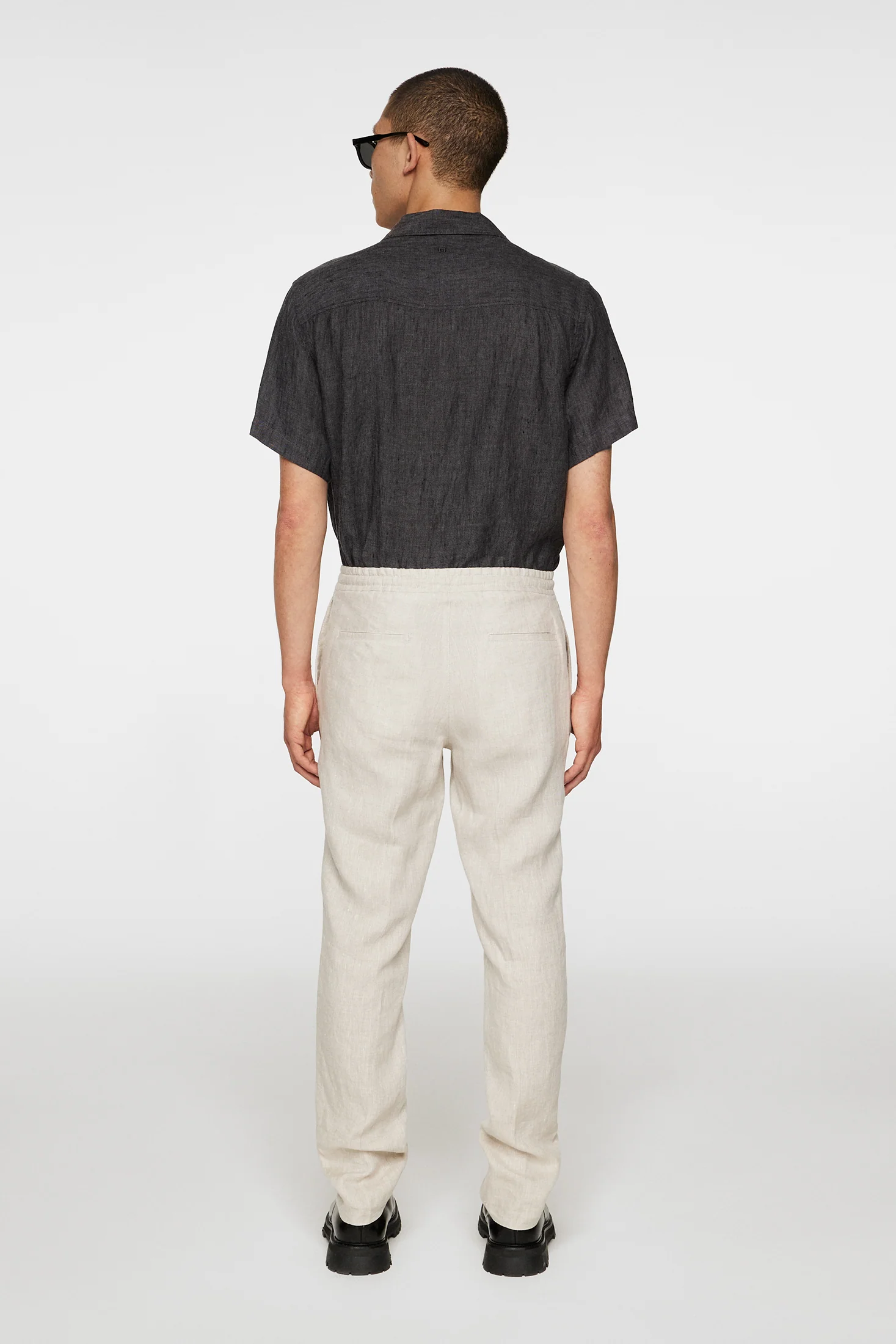 Soren Drape Linen Pants / Moonbeam - Image 3