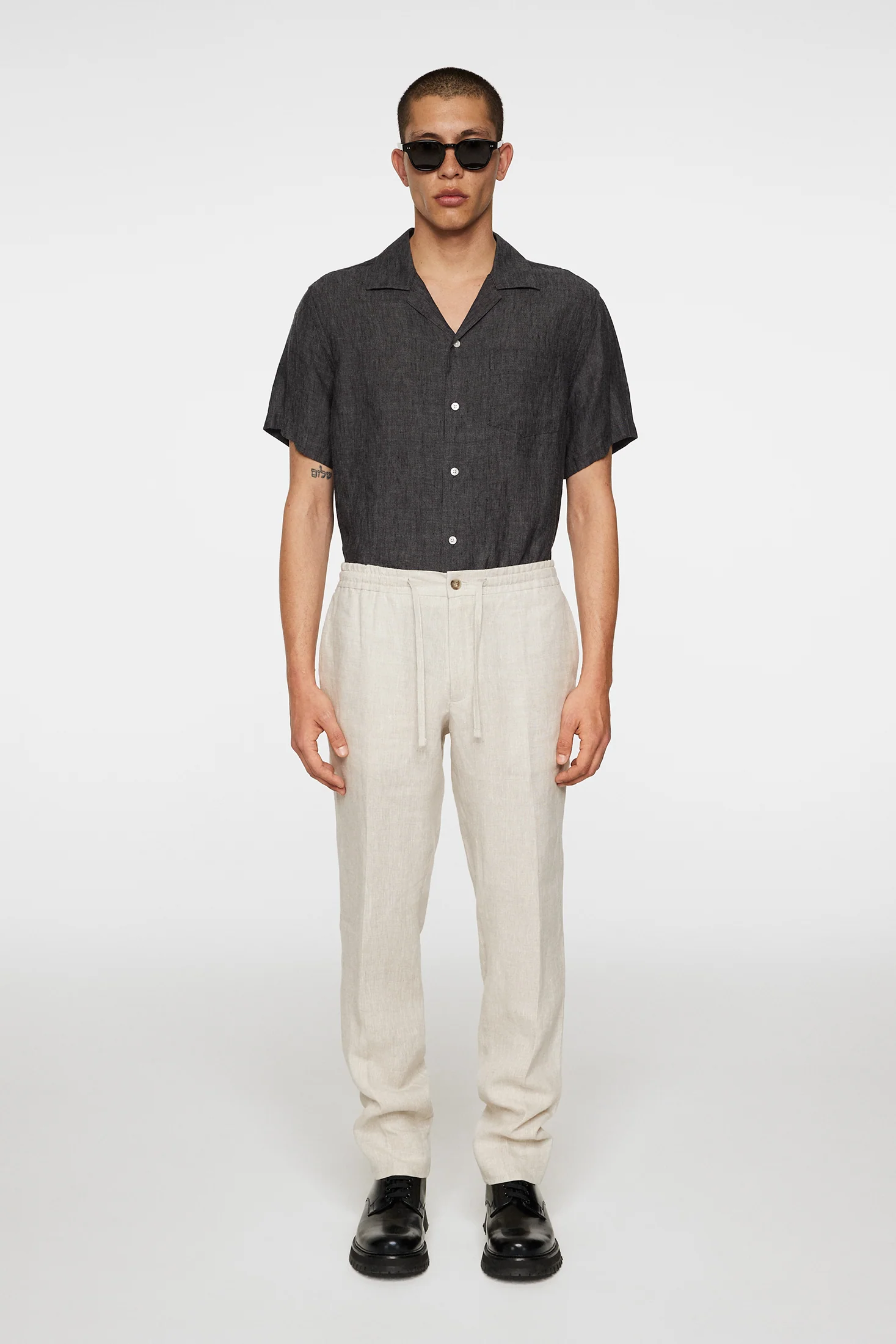 Soren Drape Linen Pants / Moonbeam - Image 4