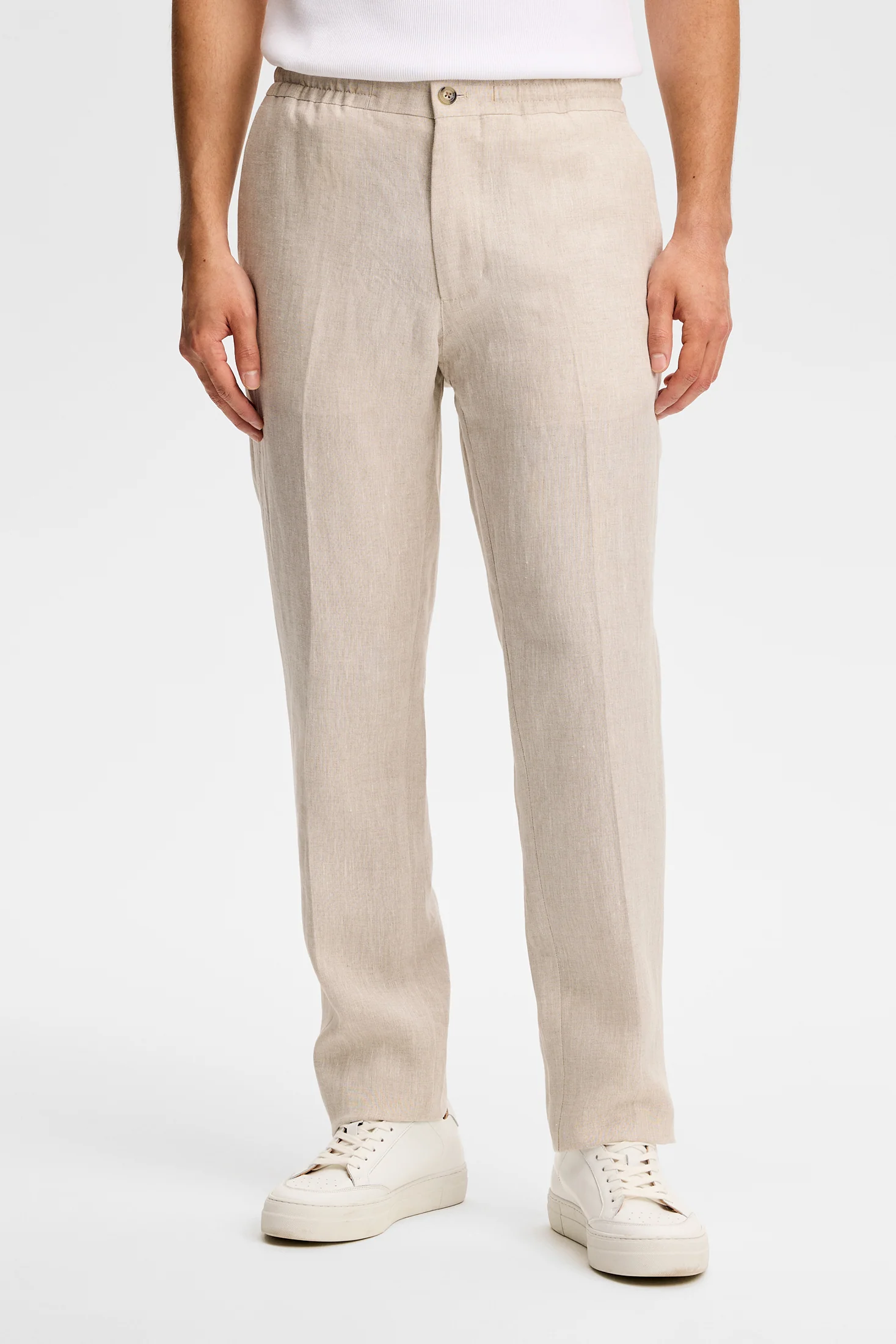 Soren Drape Linen Pants / Moonbeam - Image 2