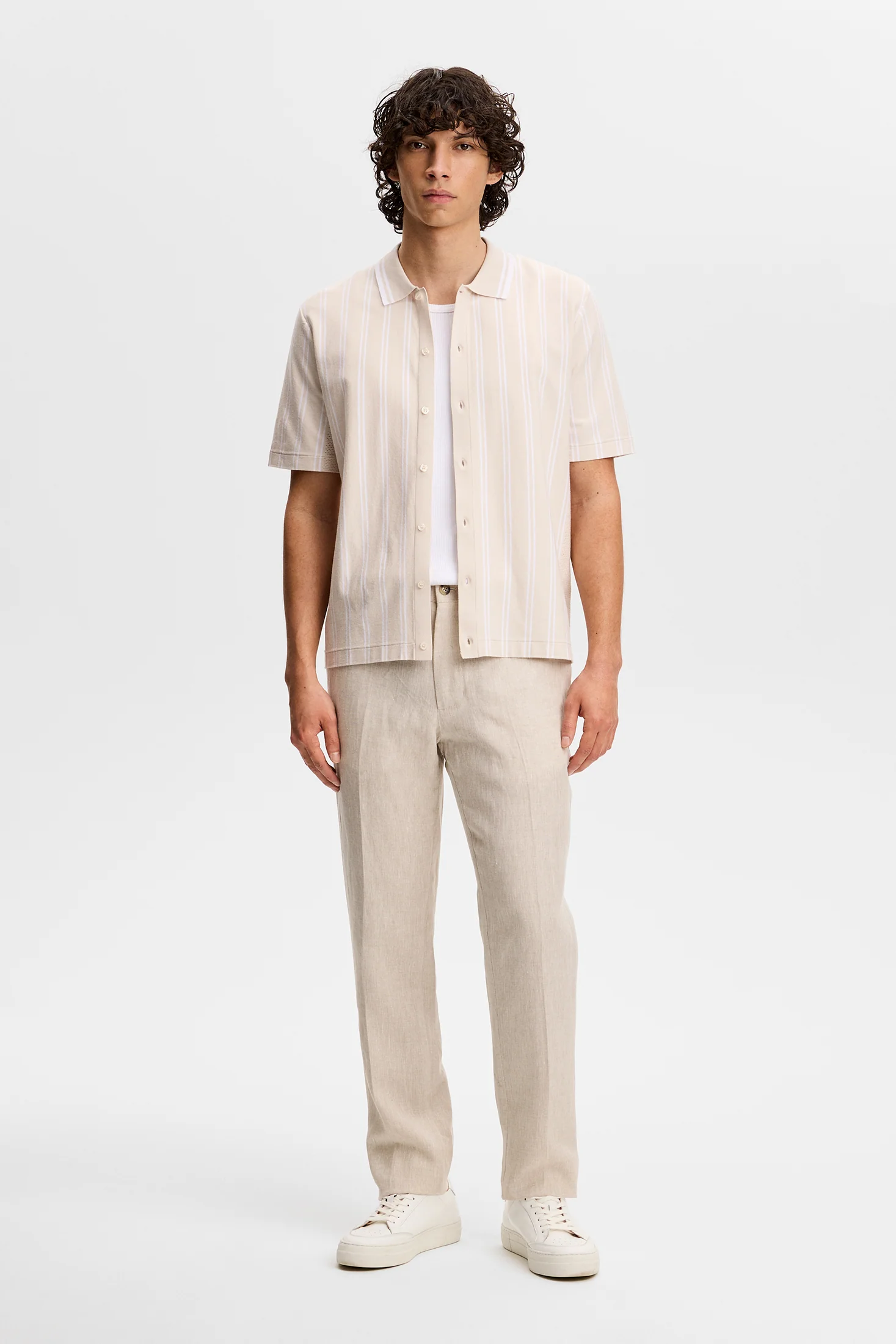 Soren Drape Linen Pants / Moonbeam - Image 4