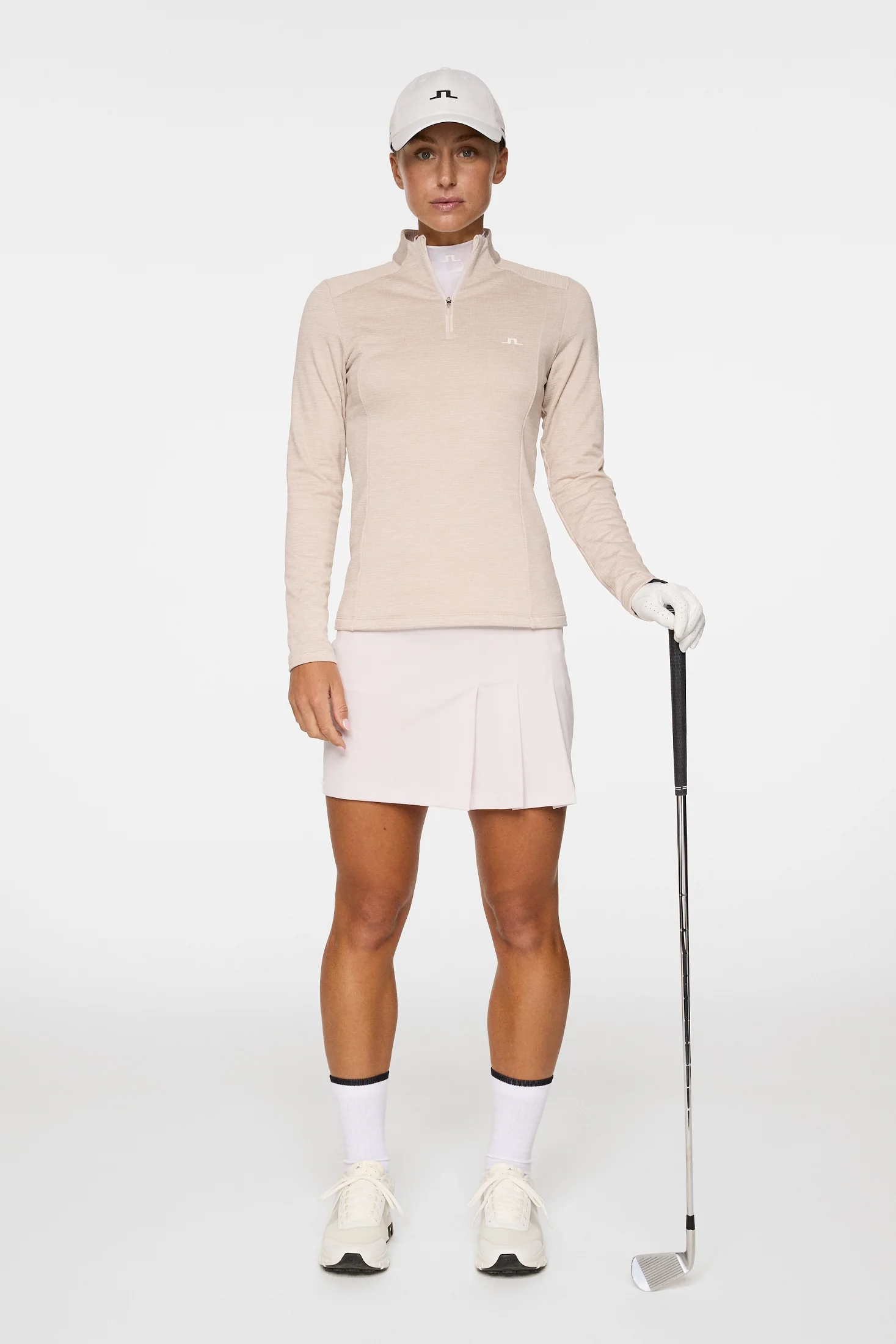 Steffi Quarter Zip Mid Layer / Beige Melange - Image 4
