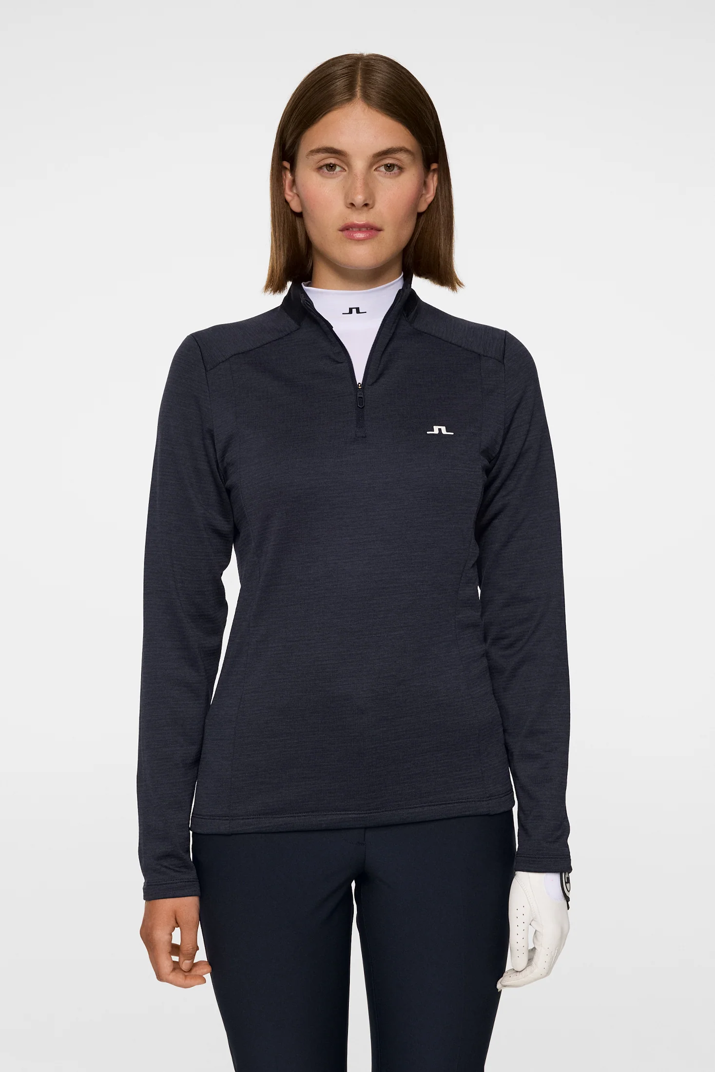Steffi Quarter Zip Mid Layer / Navy Melange - Image 2