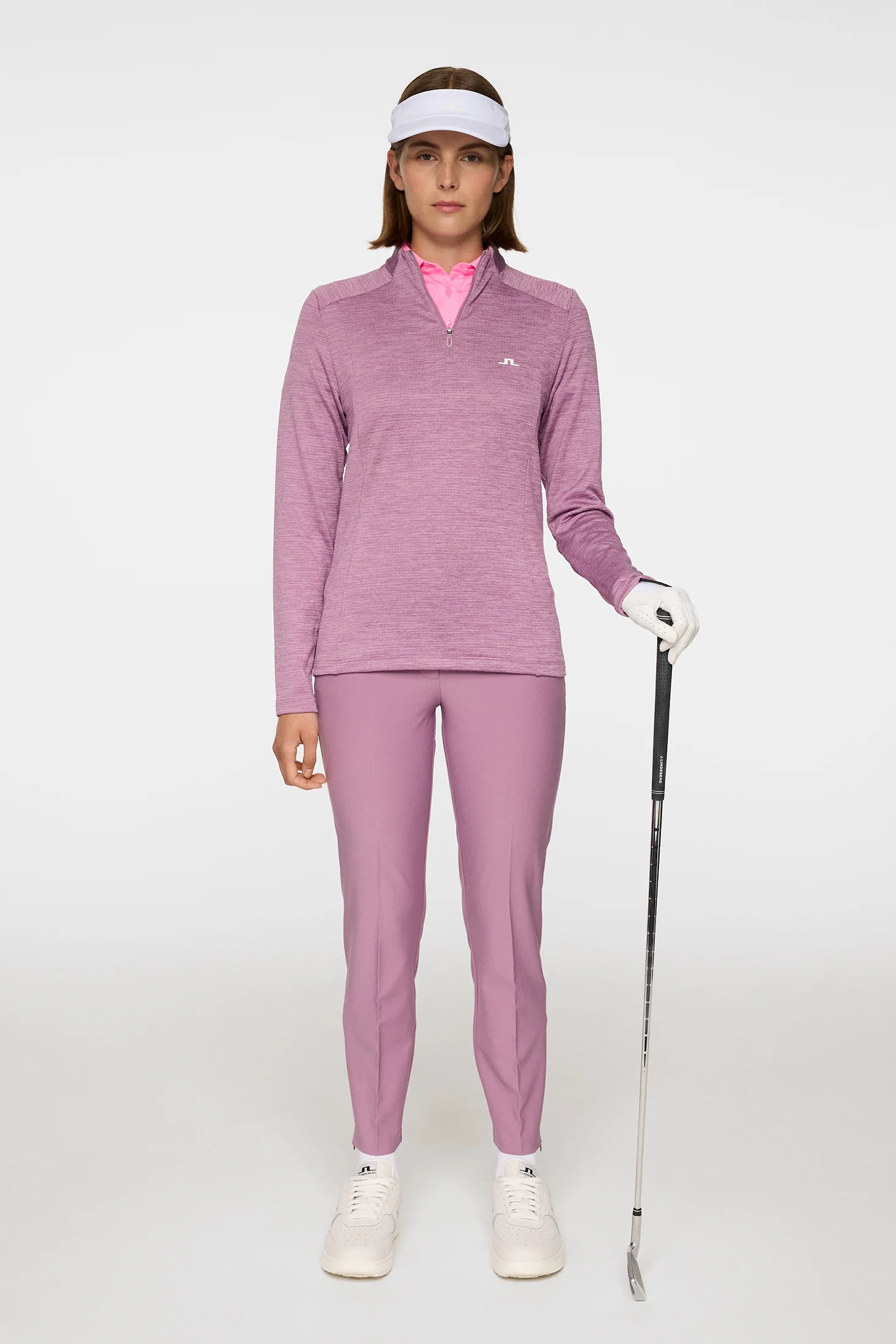 Steffi Quarter Zip Mid Layer / Very Grape Melange - Image 4