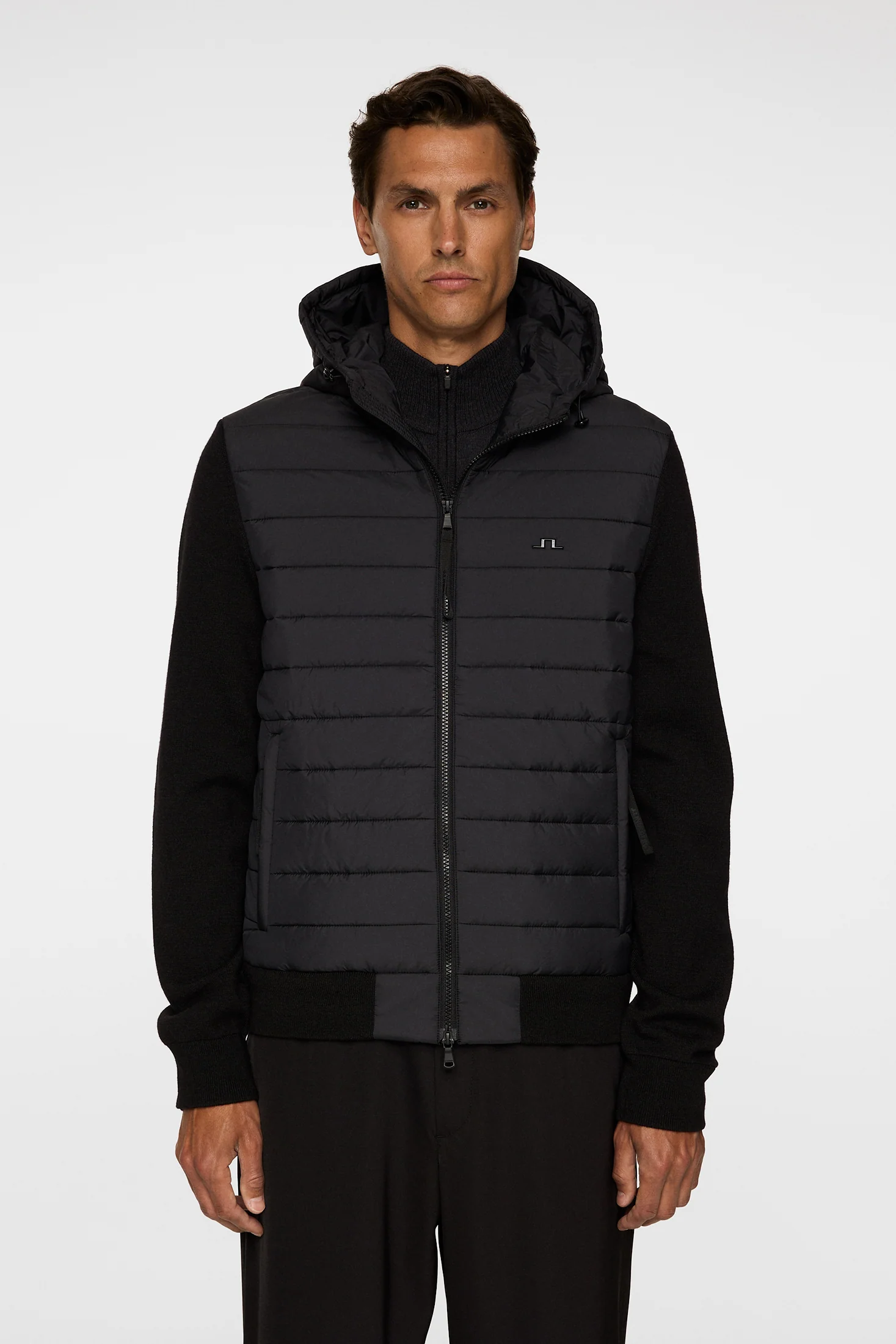 Thorn Hood Knit Hybrid Jacket / Black - Image 2