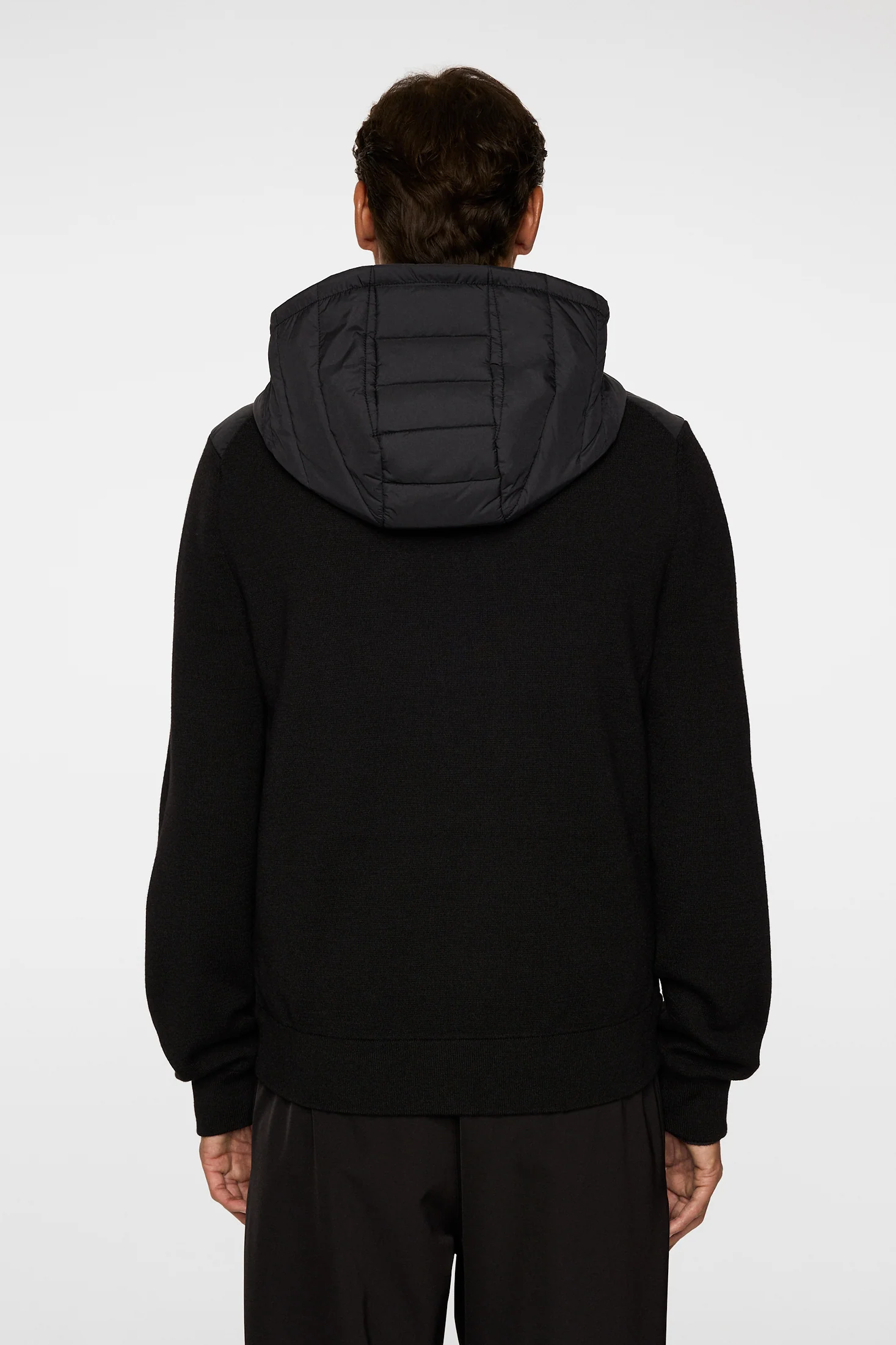 Thorn Hood Knit Hybrid Jacket / Black - Image 3