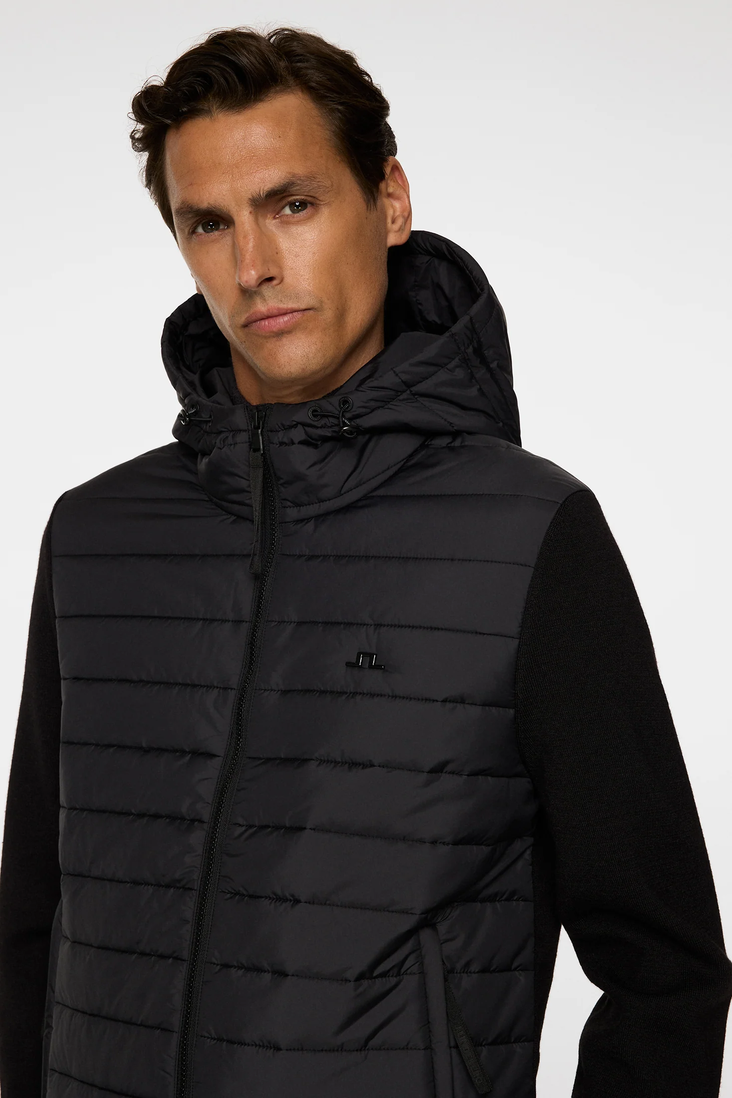 Thorn Hood Knit Hybrid Jacket / Black - Image 5