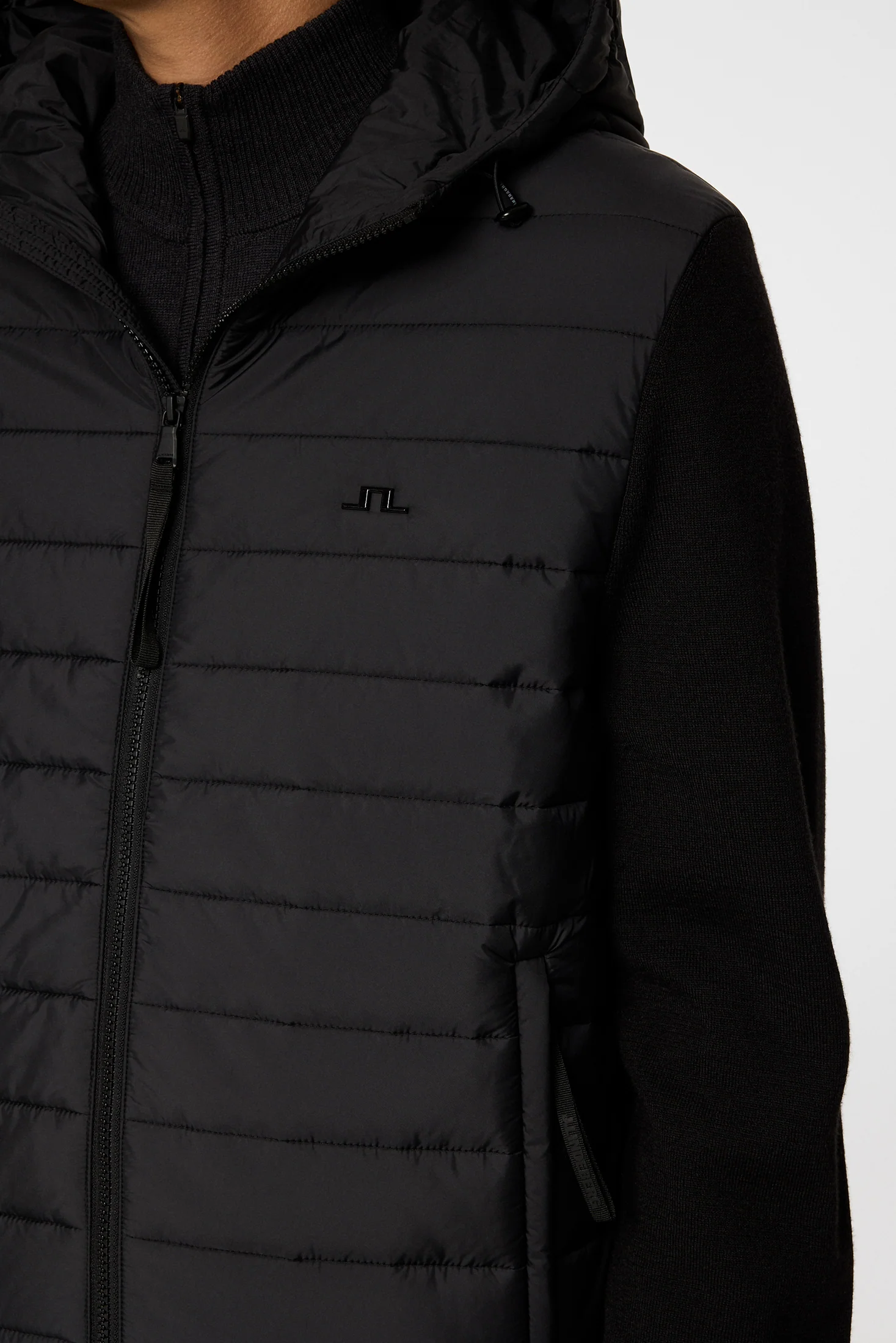 Thorn Hood Knit Hybrid Jacket / Black - Image 6
