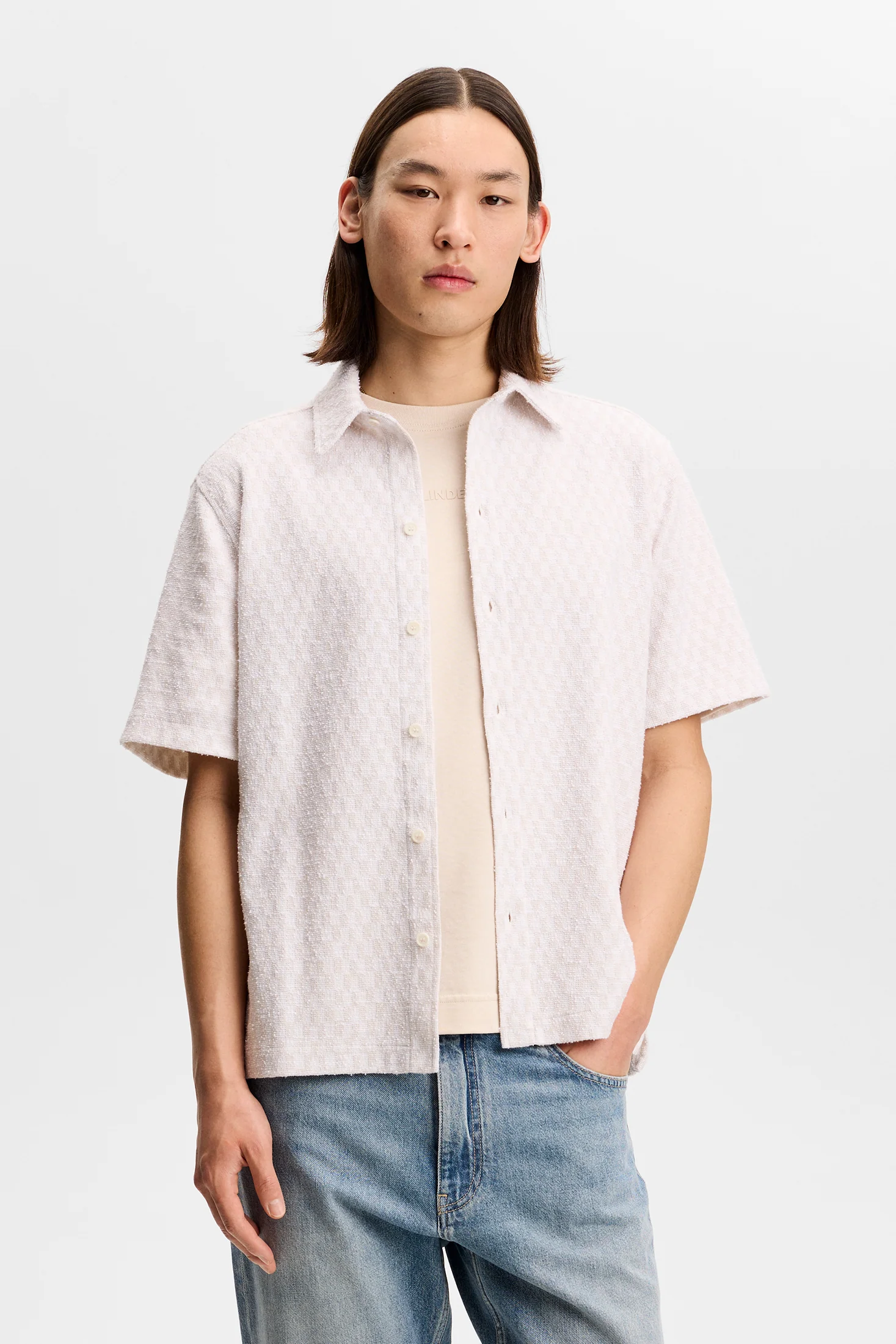Torpa Jacquard Shirt / Moonbeam - Image 3