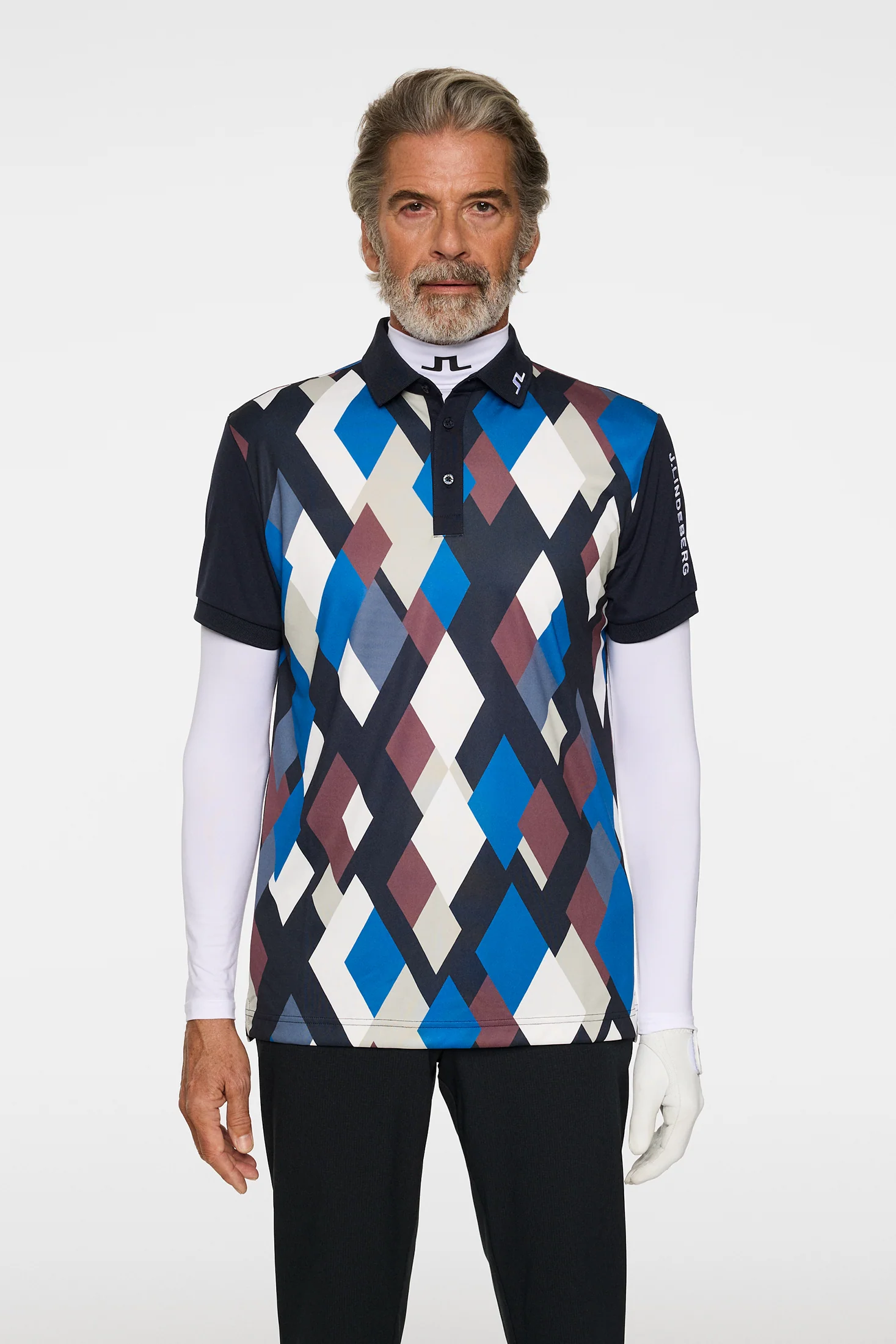 Tour Tech Print Polo / BOLD 1 - JL NAVY - Image 2