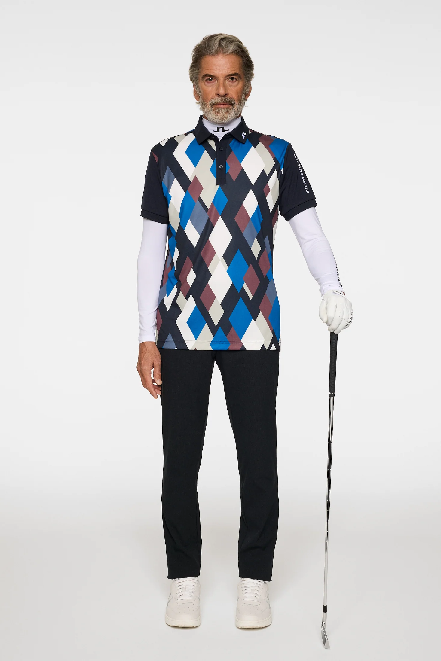 Tour Tech Print Polo / BOLD 1 - JL NAVY - Image 4