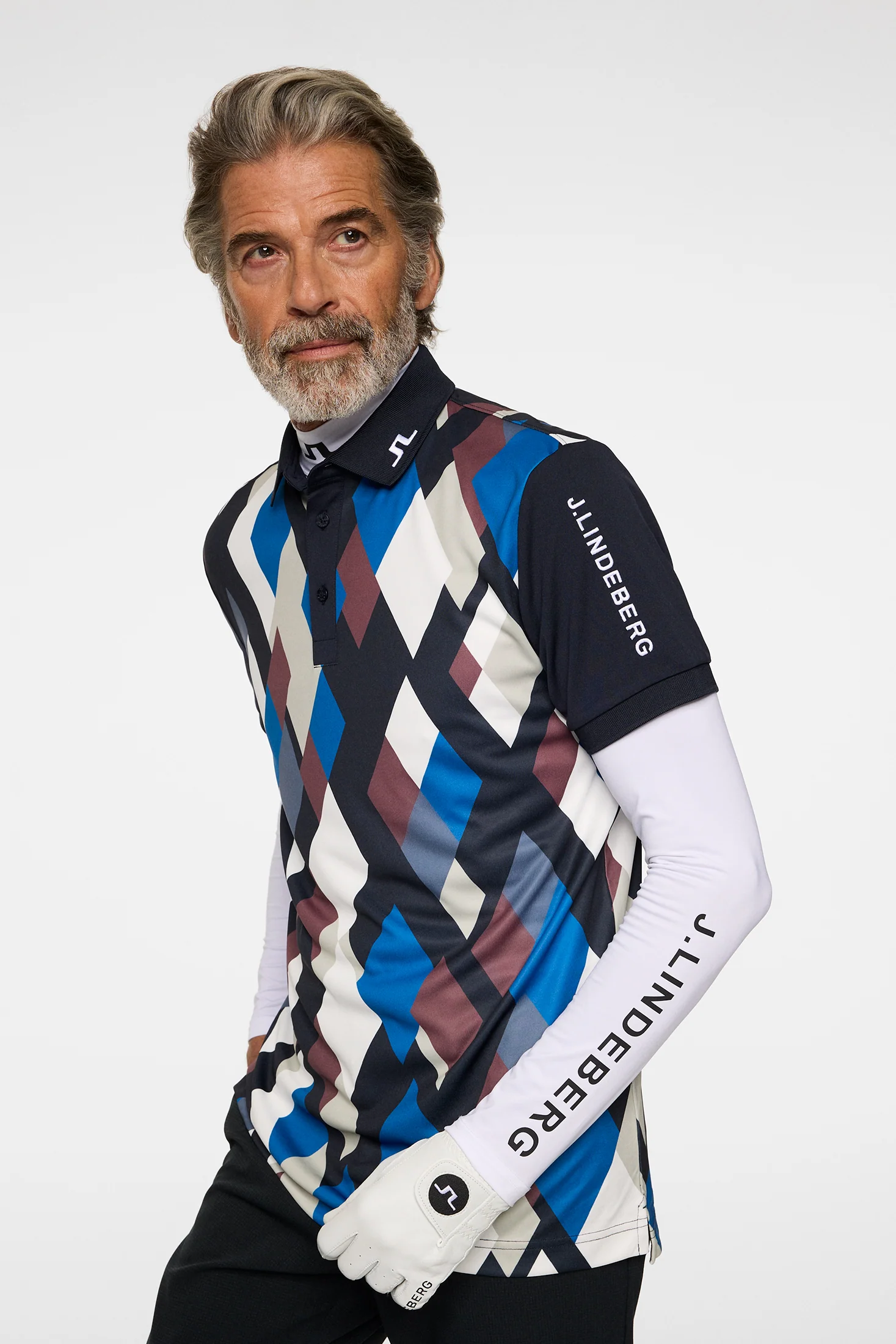 Tour Tech Print Polo / BOLD 1 - JL NAVY - Image 5
