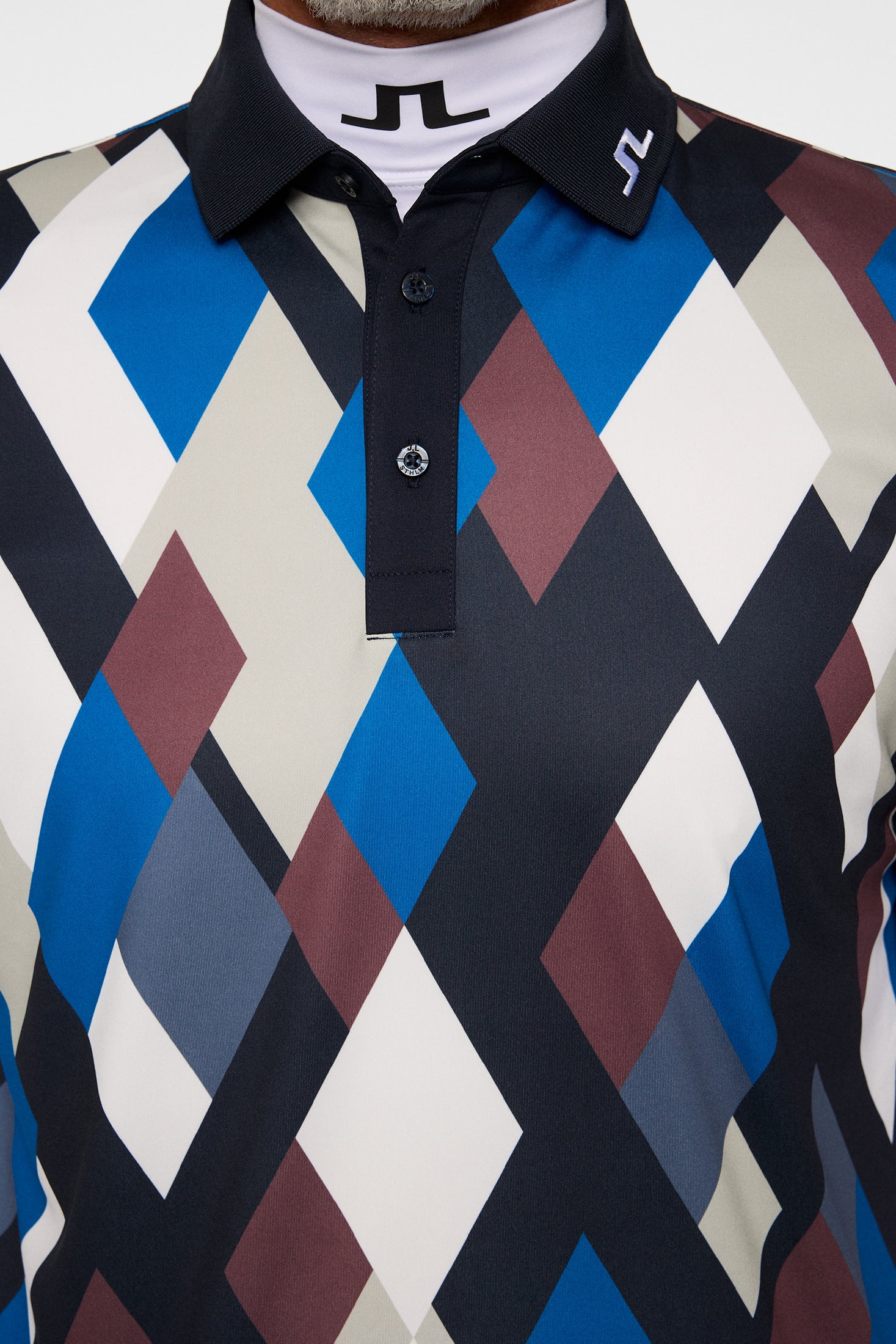 Tour Tech Print Polo / BOLD 1 - JL NAVY - Image 6