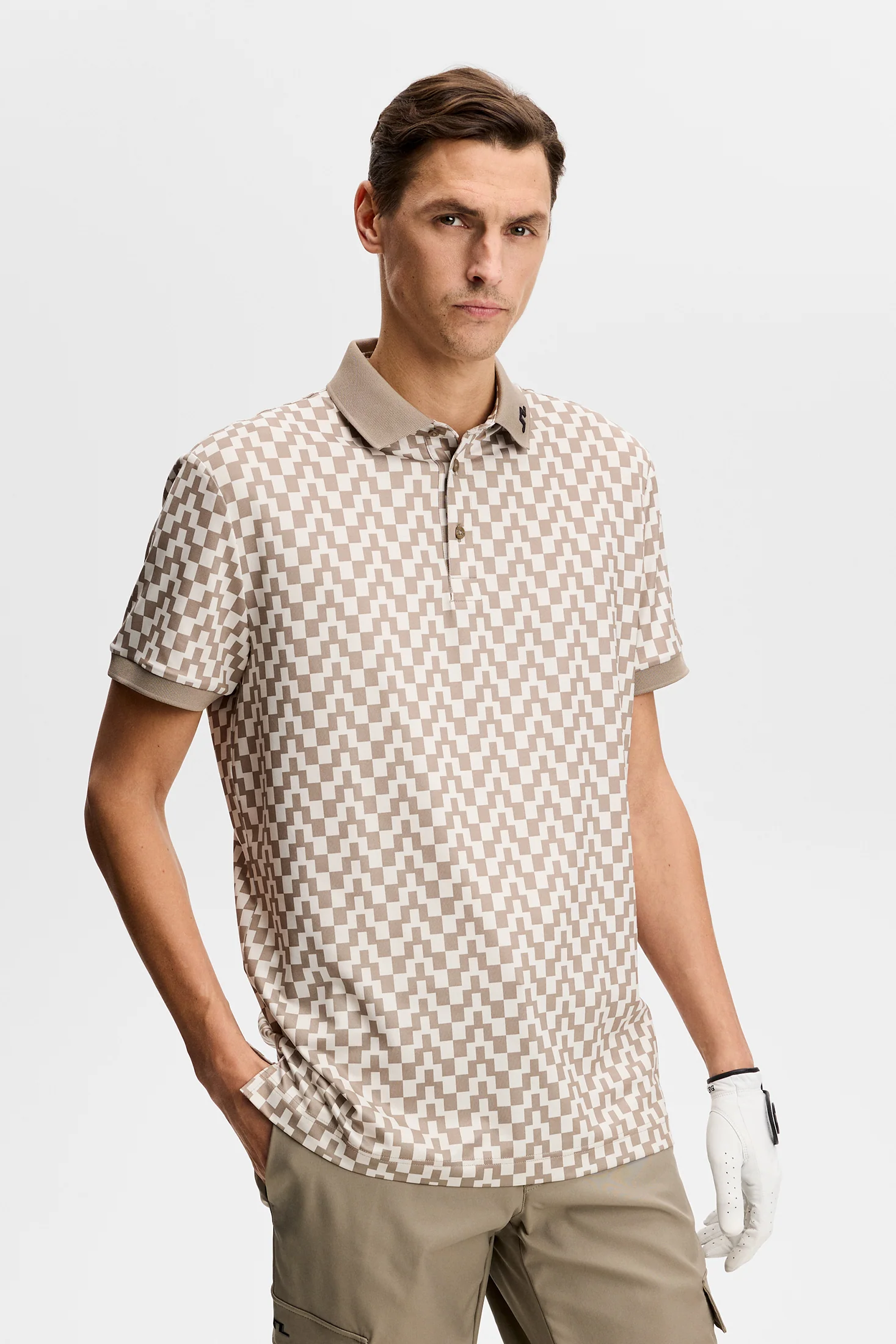Tour Tech Print Polo / Bridge Stack Brindle M - Image 2