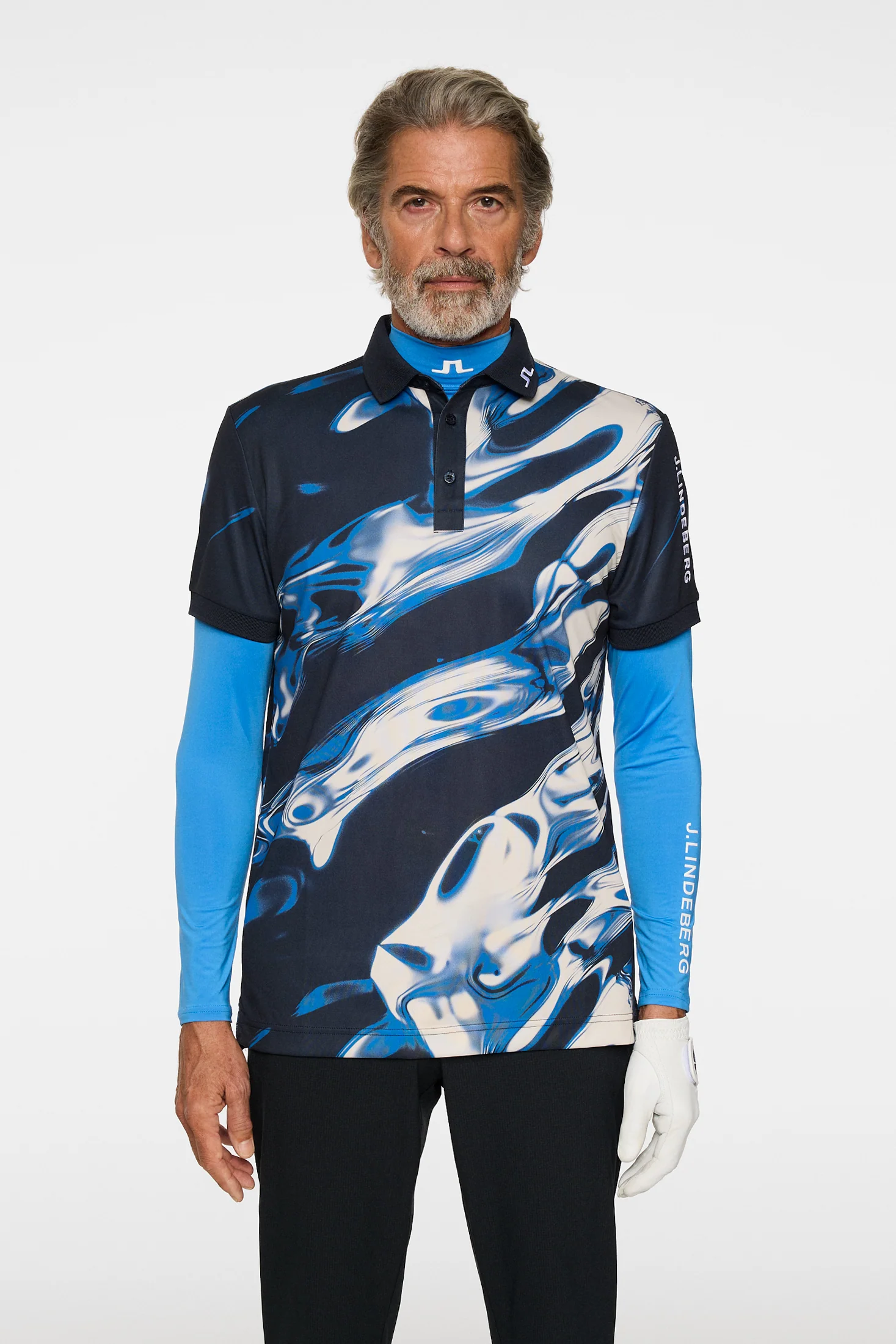 Tour Tech Print Polo / ORGANIC 5- BLUE - Image 2