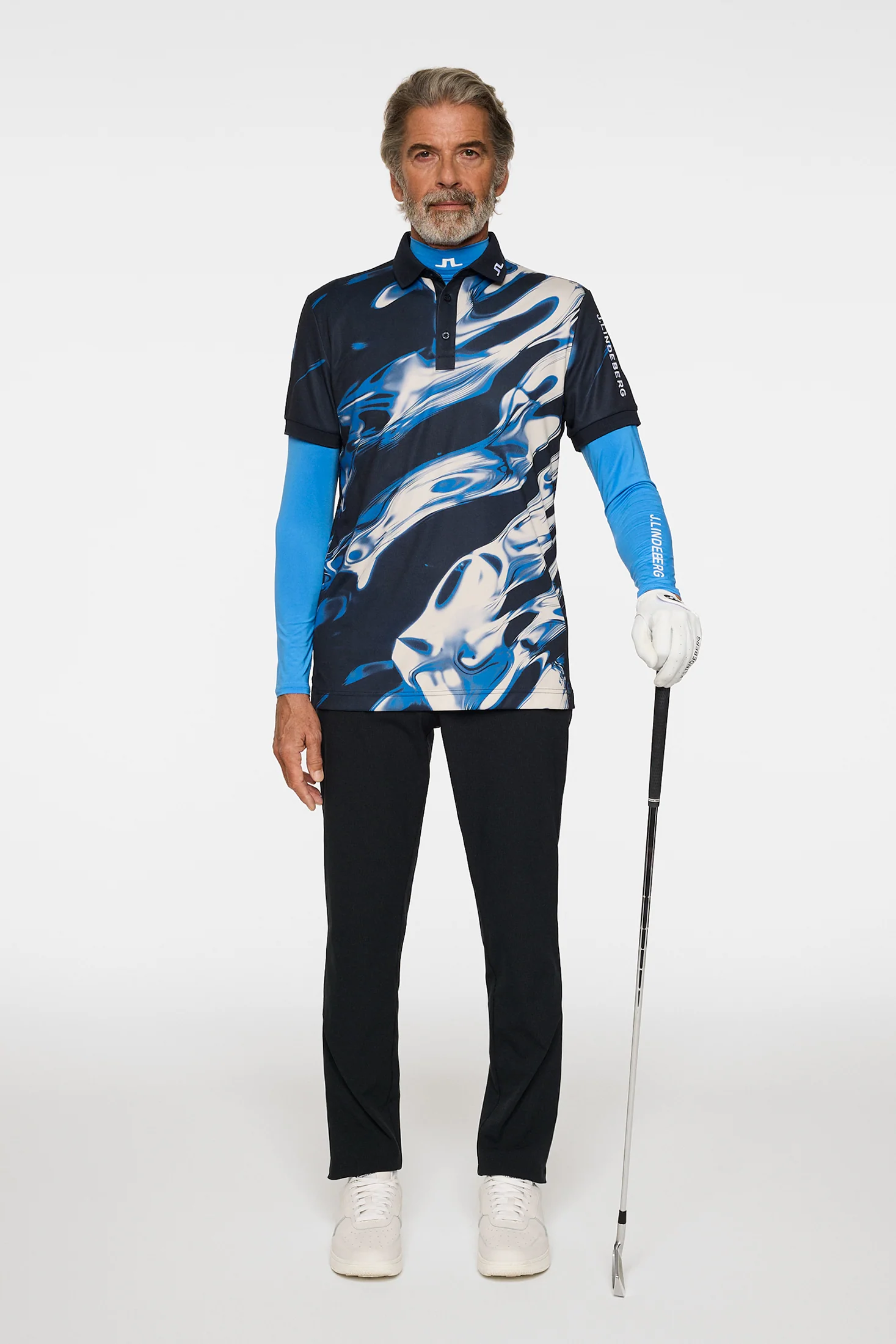 Tour Tech Print Polo / ORGANIC 5- BLUE - Image 4