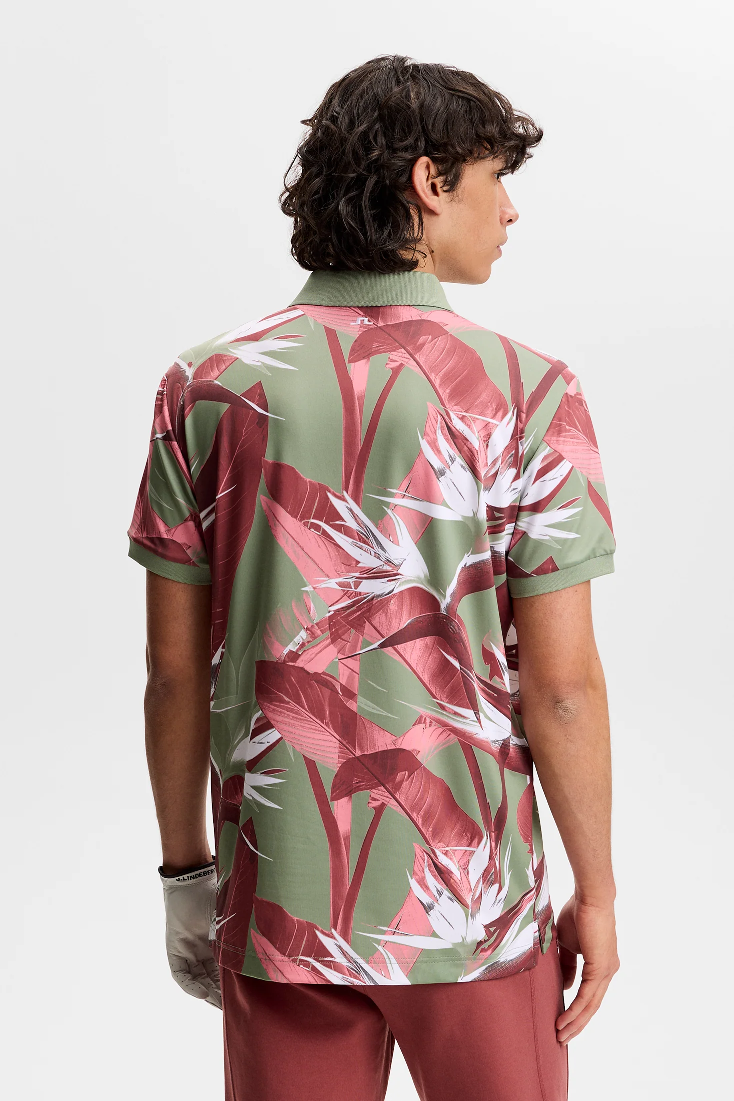 Tour Tech Print Polo / Paradise Hedge Green M - Image 3
