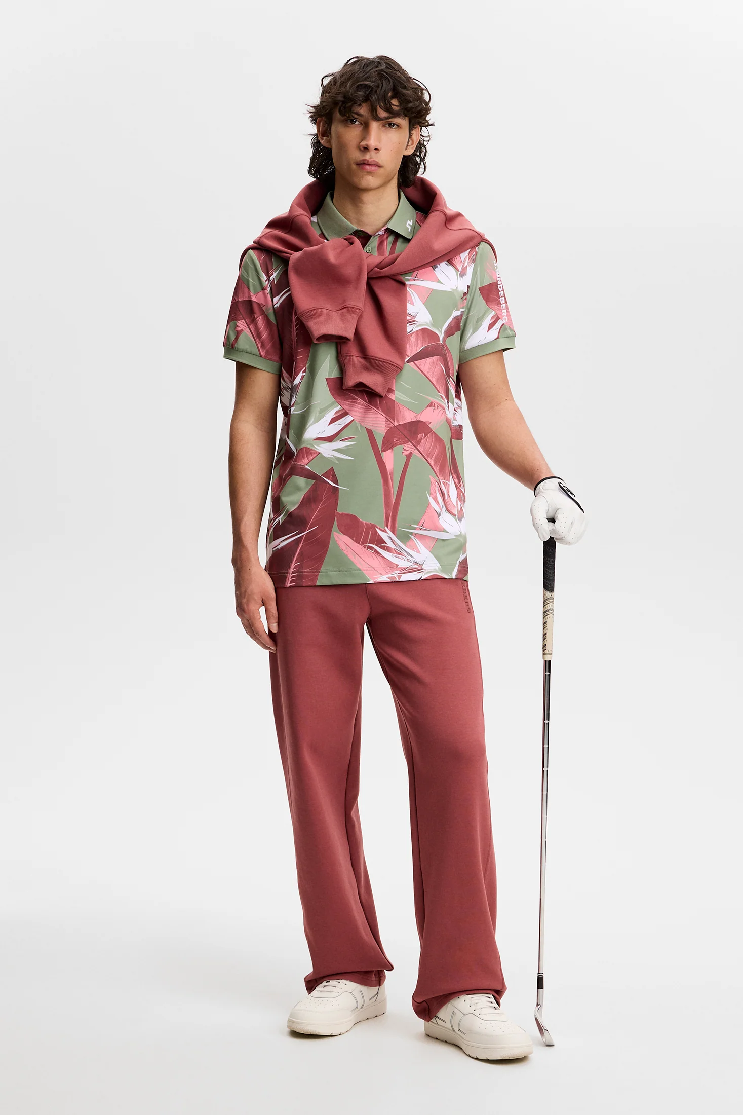 Tour Tech Print Polo / Paradise Hedge Green M - Image 4
