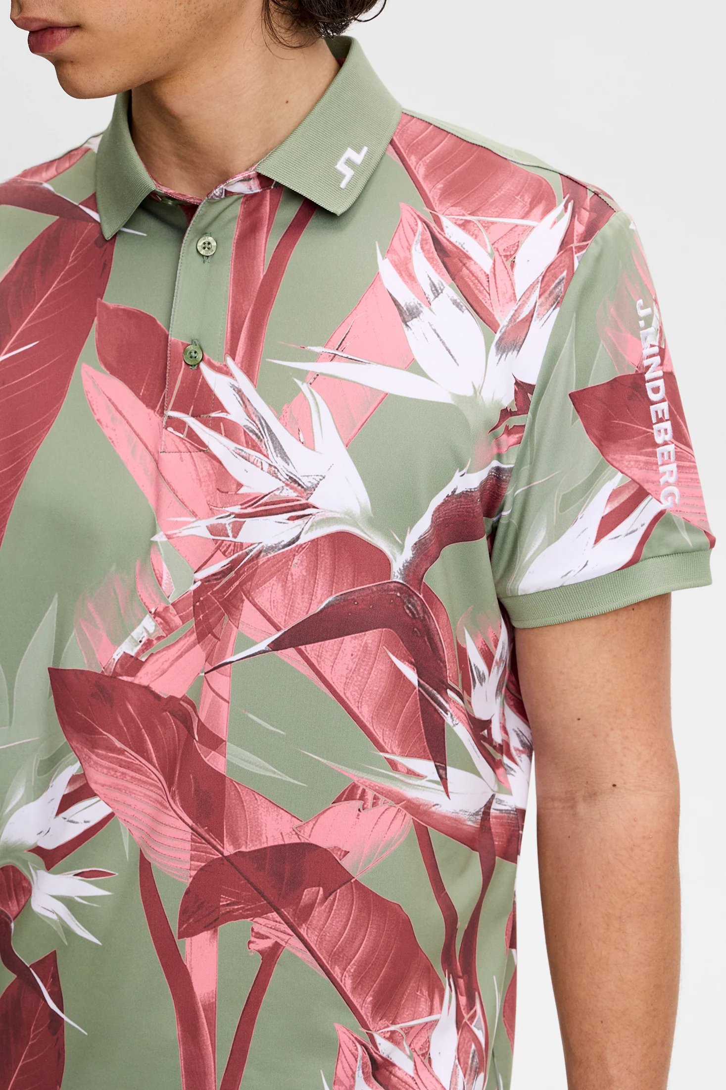 Tour Tech Print Polo / Paradise Hedge Green M - Image 5
