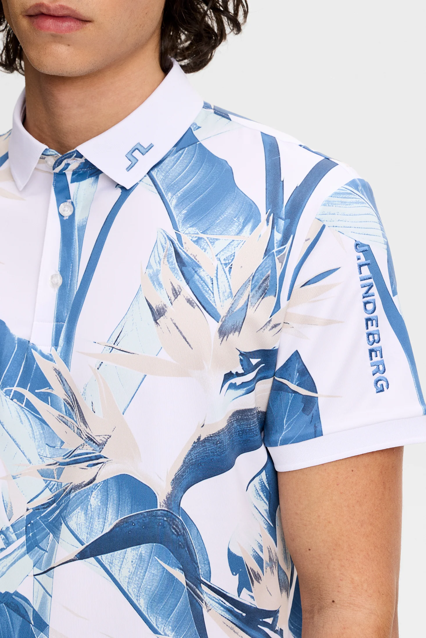 Tour Tech Print Polo / Paradise Skylight M - Image 5