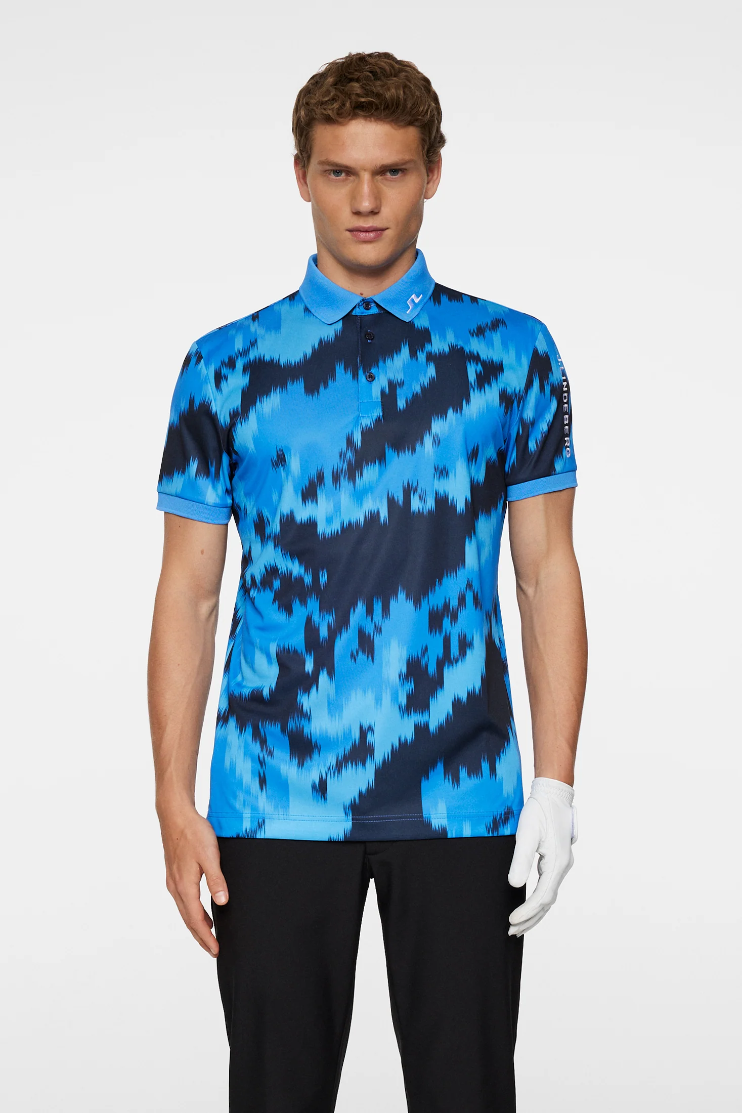 Tour Tech Print Polo / Warp Sonic Blue L - Image 2