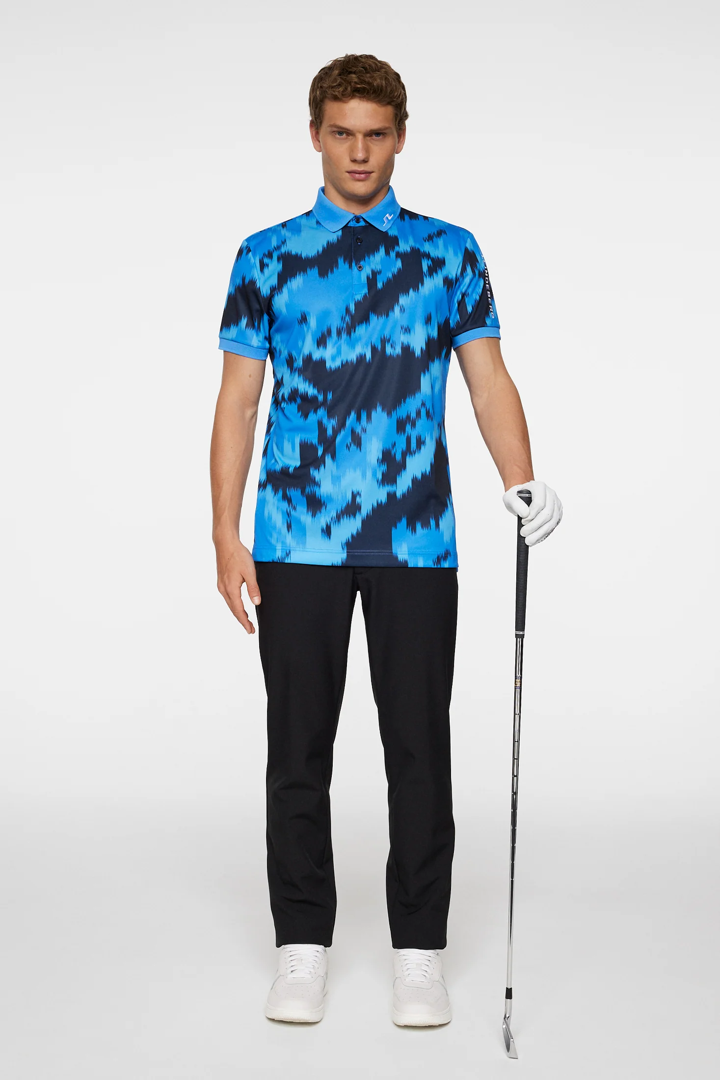 Tour Tech Print Polo / Warp Sonic Blue L - Image 4