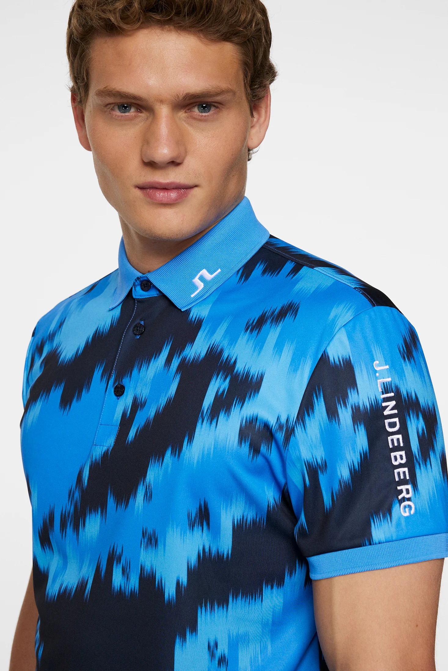 Tour Tech Print Polo / Warp Sonic Blue L - Image 5