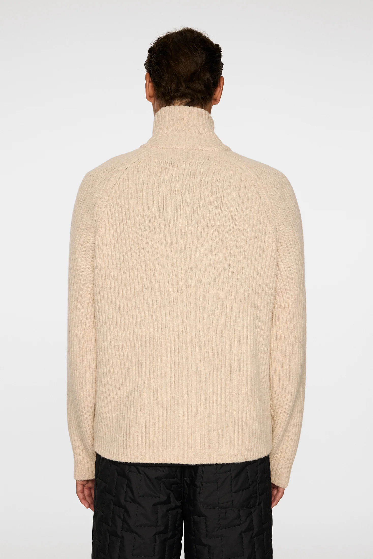 Victor Zip Wool Sweater / Moonbeam Melange - Image 3