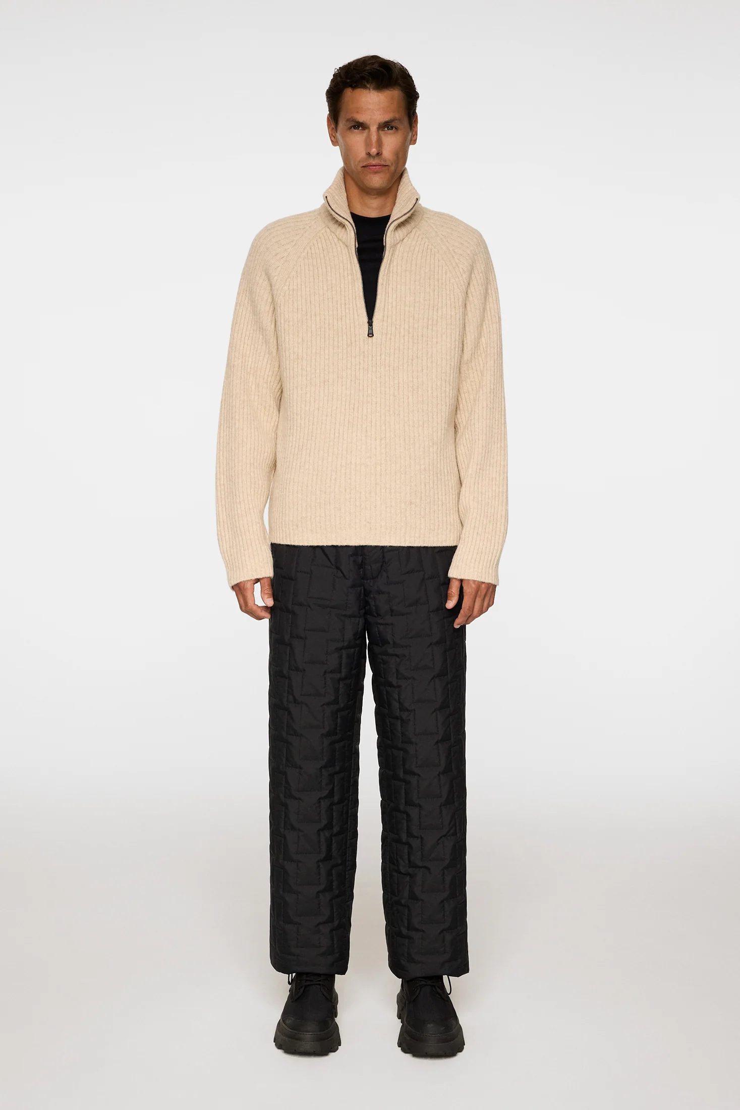 Victor Zip Wool Sweater / Moonbeam Melange - Image 4
