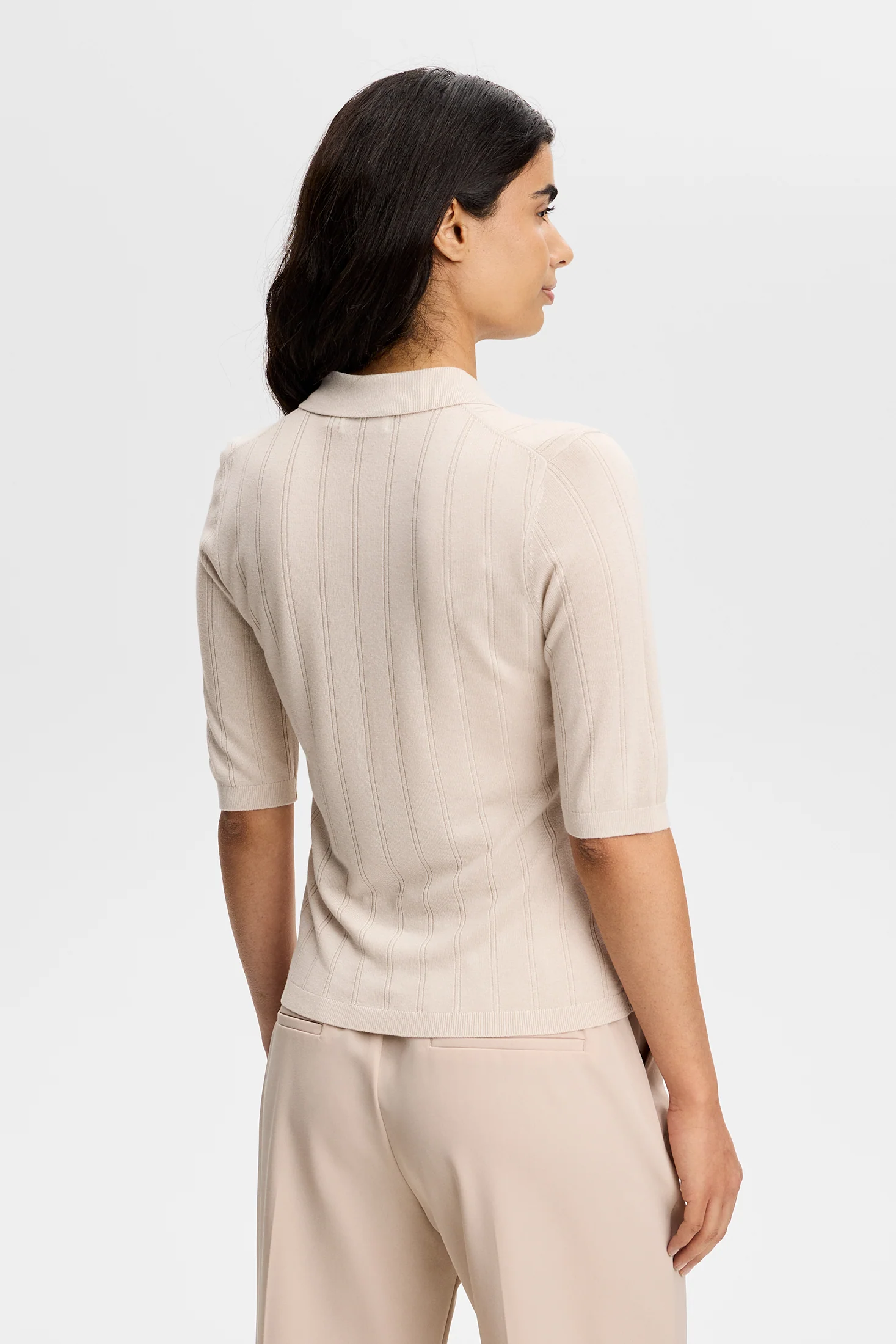 Vida Wide Rib Polo / Moonbeam - Image 4